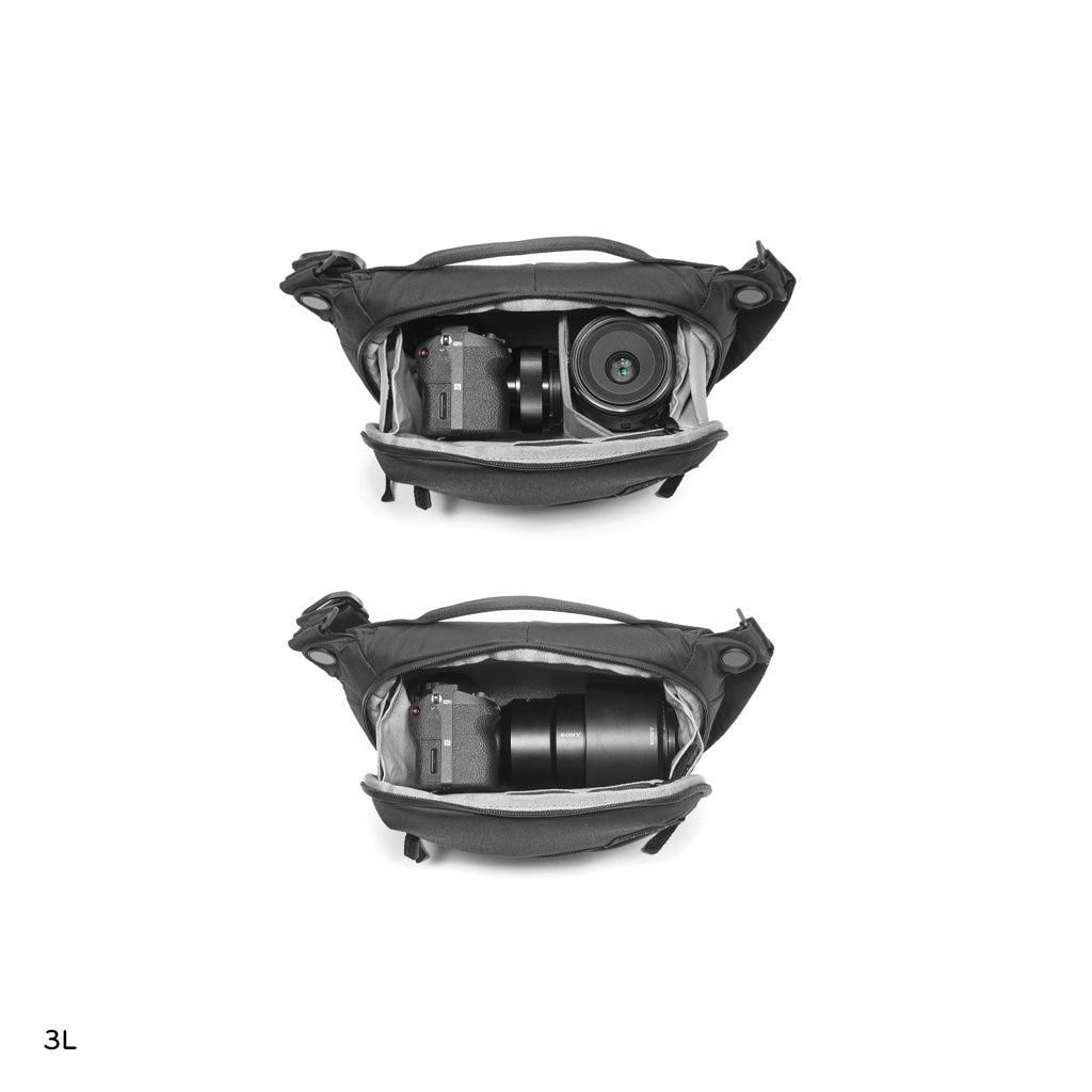Peak Design Everyday Sling 3L in Black — interior view # color_Black