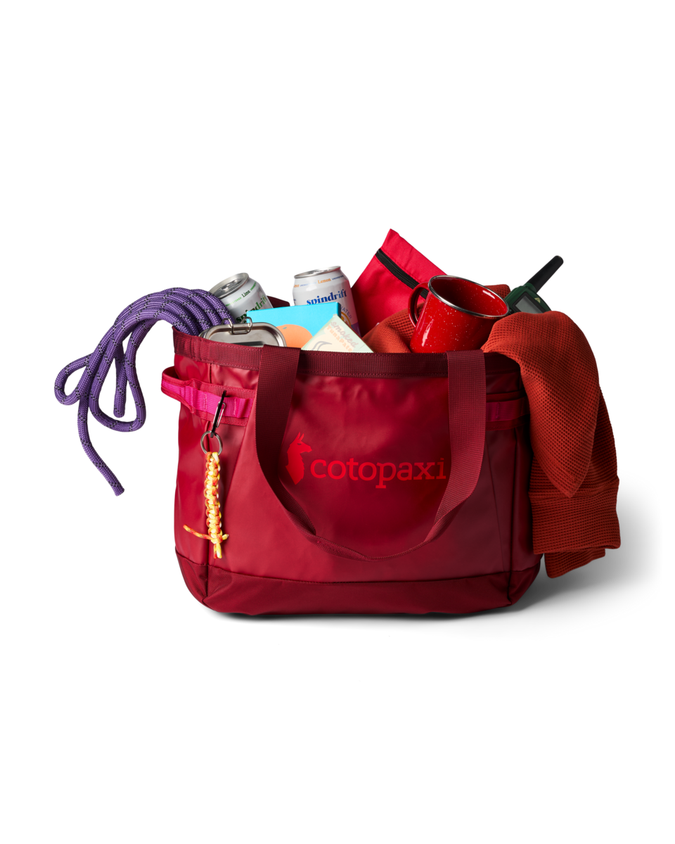 Cotopaxi Allpa 30L Gear Hauler Tote in Crimson — detail view