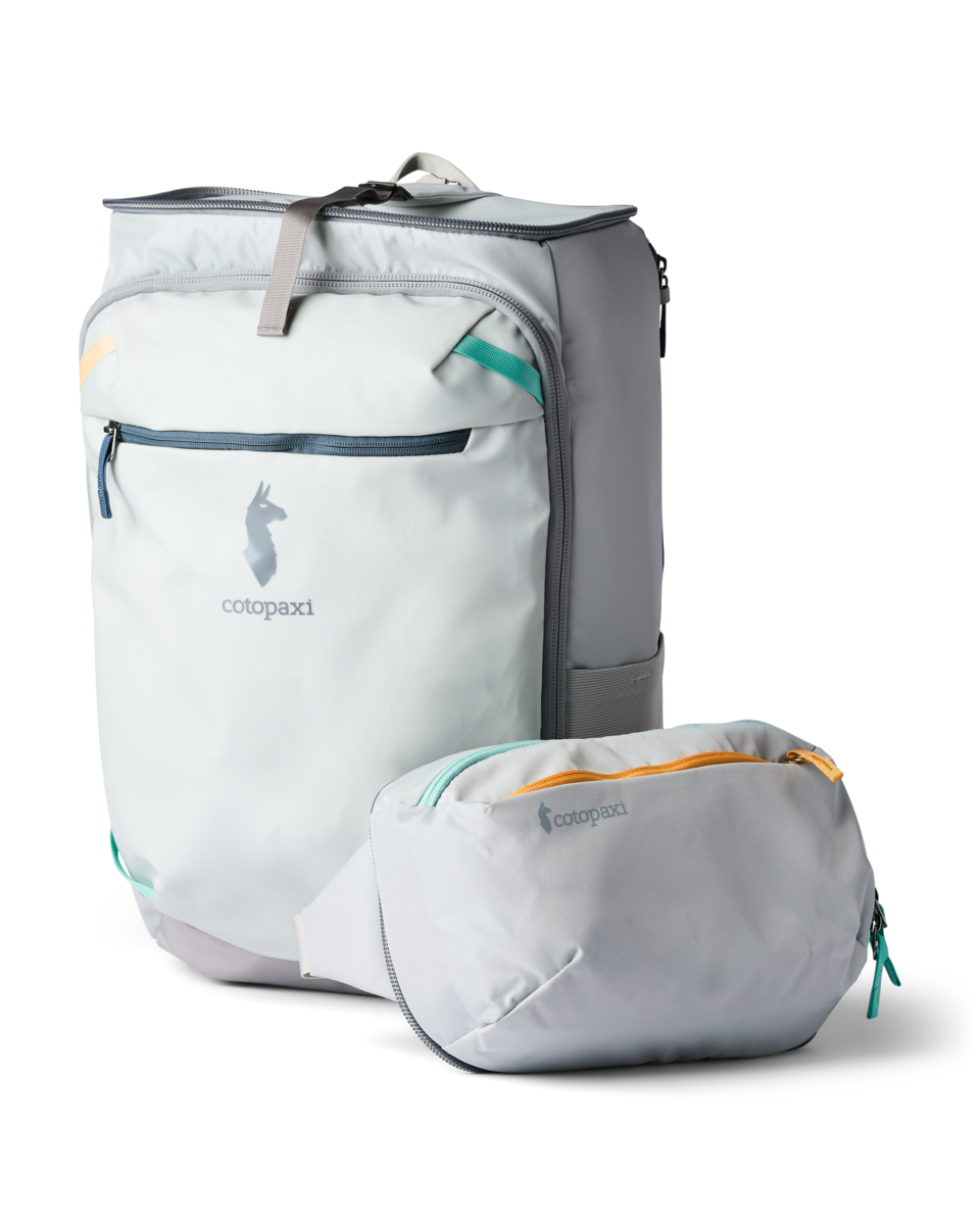 Cotopaxi Allpa 50L Adventure Travel Pack in Vapor and Smoke — detail view