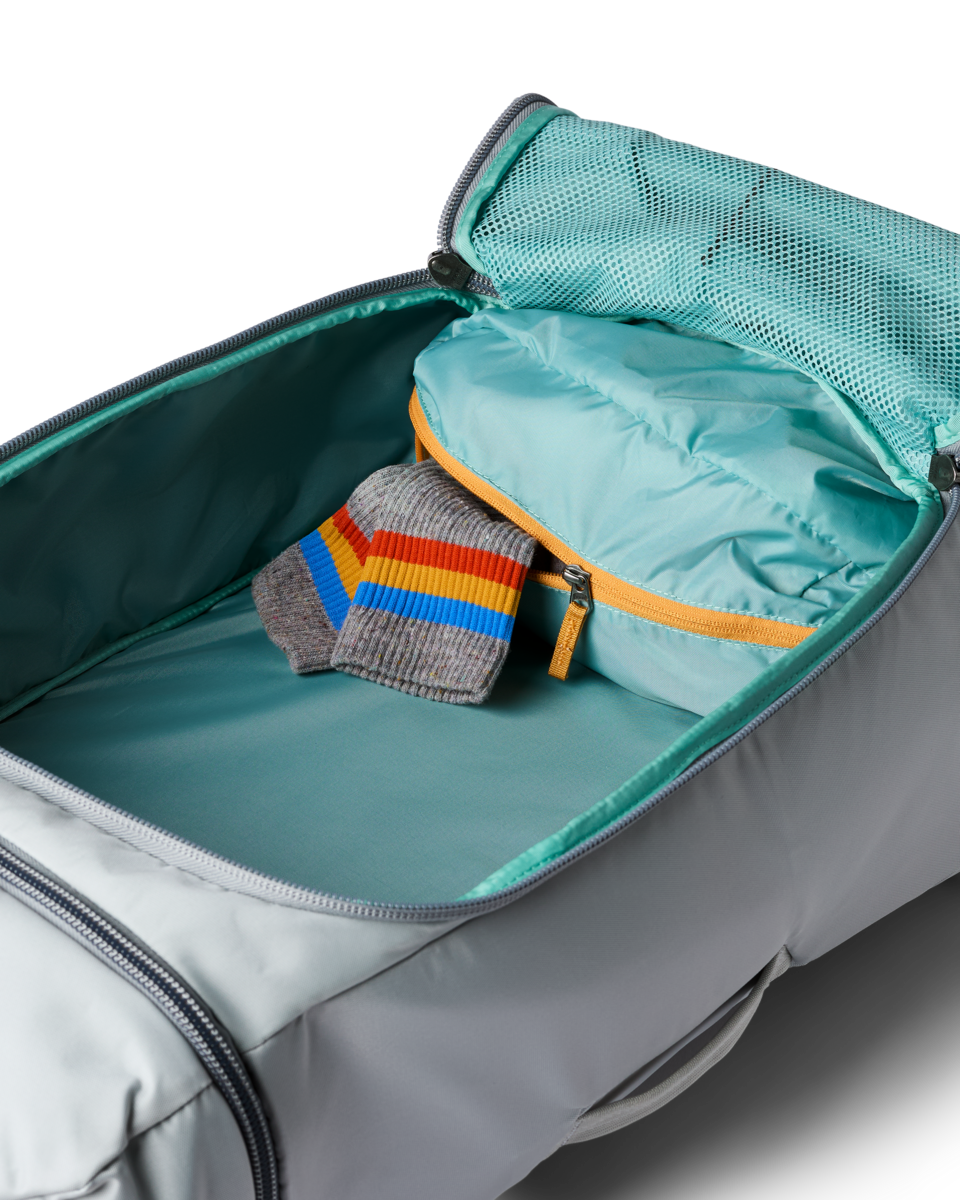 Cotopaxi Allpa 50L Adventure Travel Pack in Vapor and Smoke — angle view 4