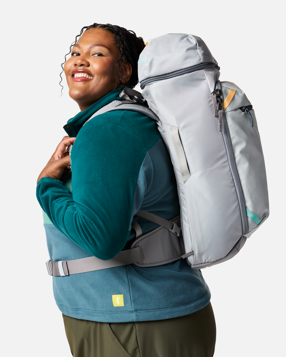 Cotopaxi Allpa 50L Adventure Travel Pack in Vapor and Smoke — angle view 8