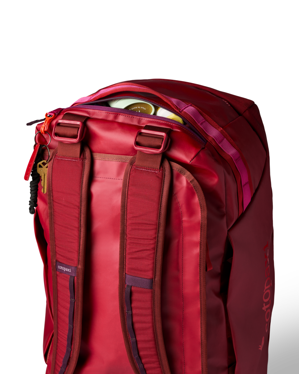 Cotopaxi Allpa Getaway 55L Duffel in Crimson — interior view