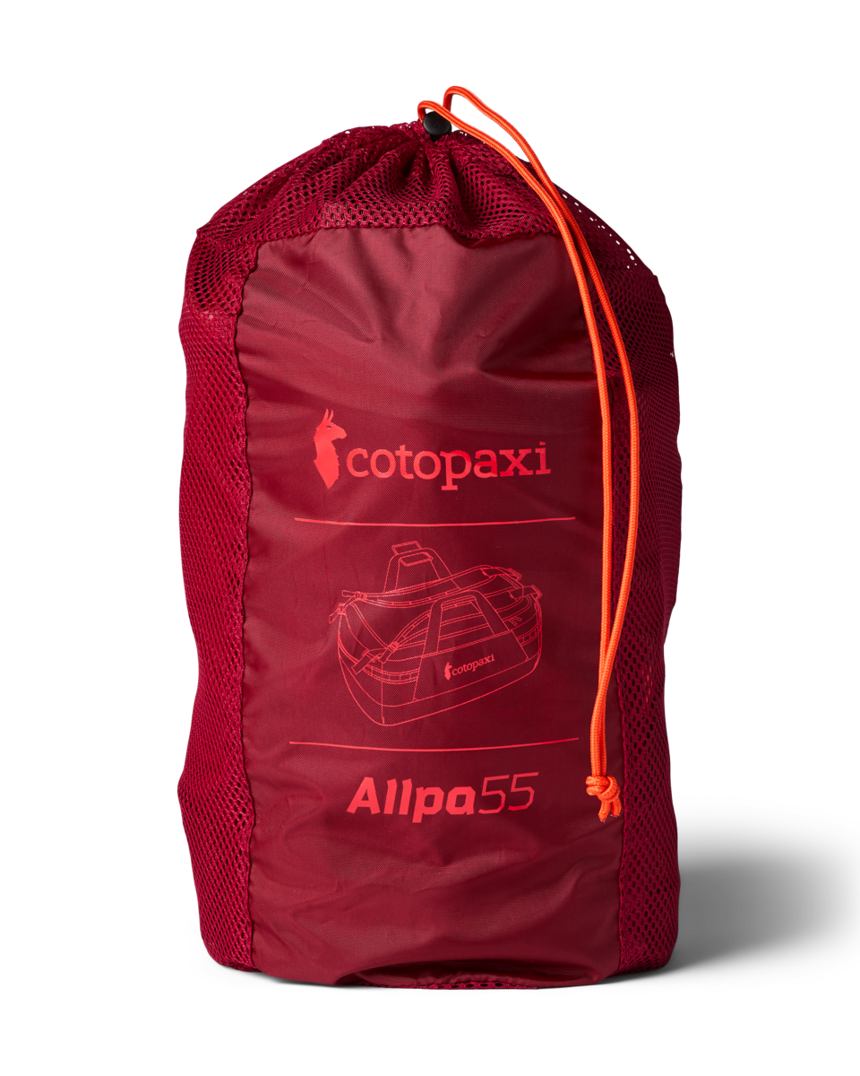 Cotopaxi Allpa Getaway 55L Duffel in Crimson — angle view 4