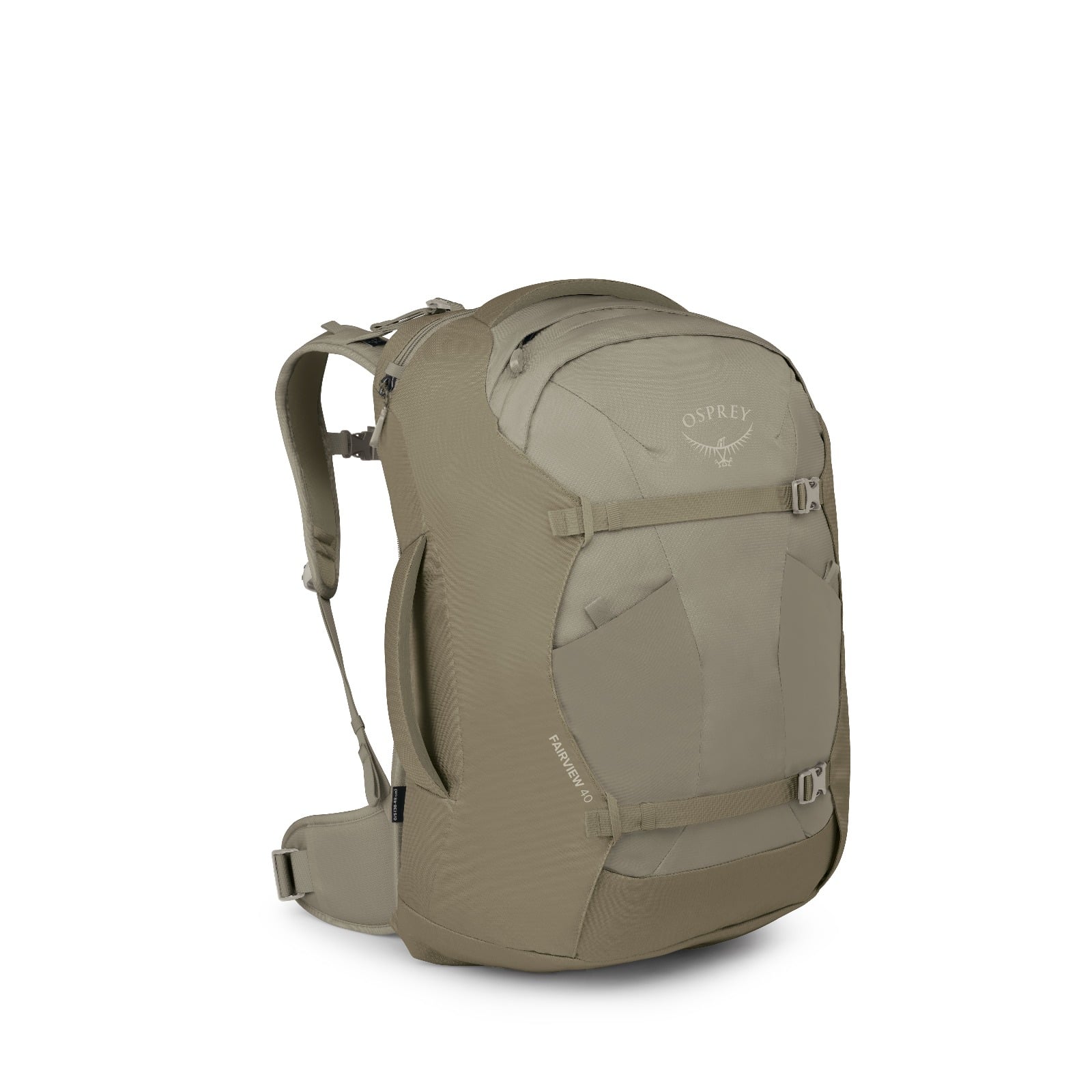 Osprey Fairview Women's Travel Pack-40L in Sawdust-Olive Tan — front view # color_Sawdust-Olive Tan