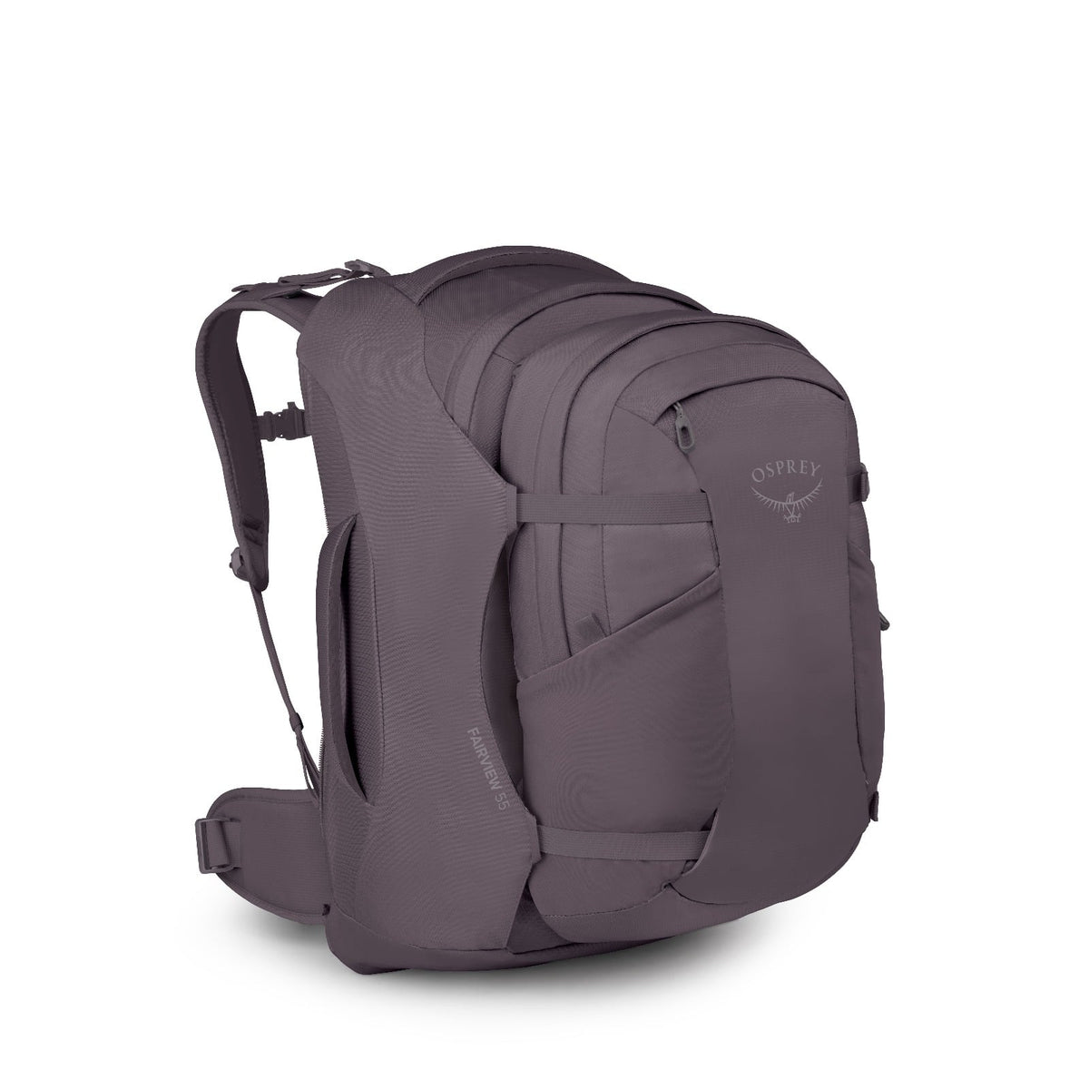 Osprey Fairview Women's Travel Pack-55L in Graphite Purple — front view # color_Graphite Purple