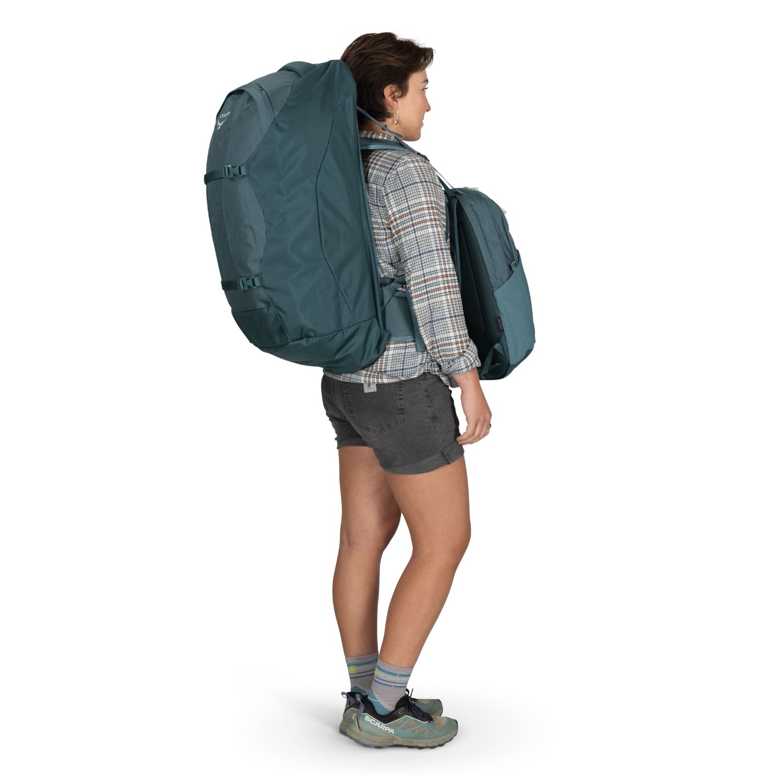 Osprey Fairview 70 Women's Travel Pack 70L in Cascade Blue-Torrent Blue — detail view 12