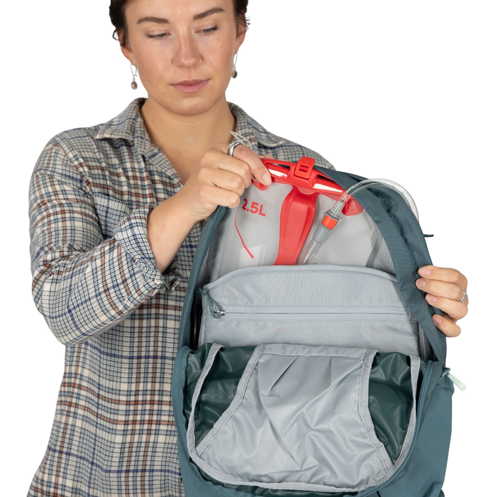 Osprey Fairview 70 Women's Travel Pack 70L in Cascade Blue-Torrent Blue — detail view 7