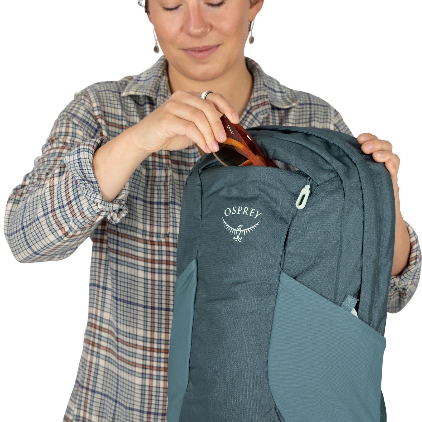 Osprey Fairview 70 Women's Travel Pack 70L in Cascade Blue-Torrent Blue — detail view 8