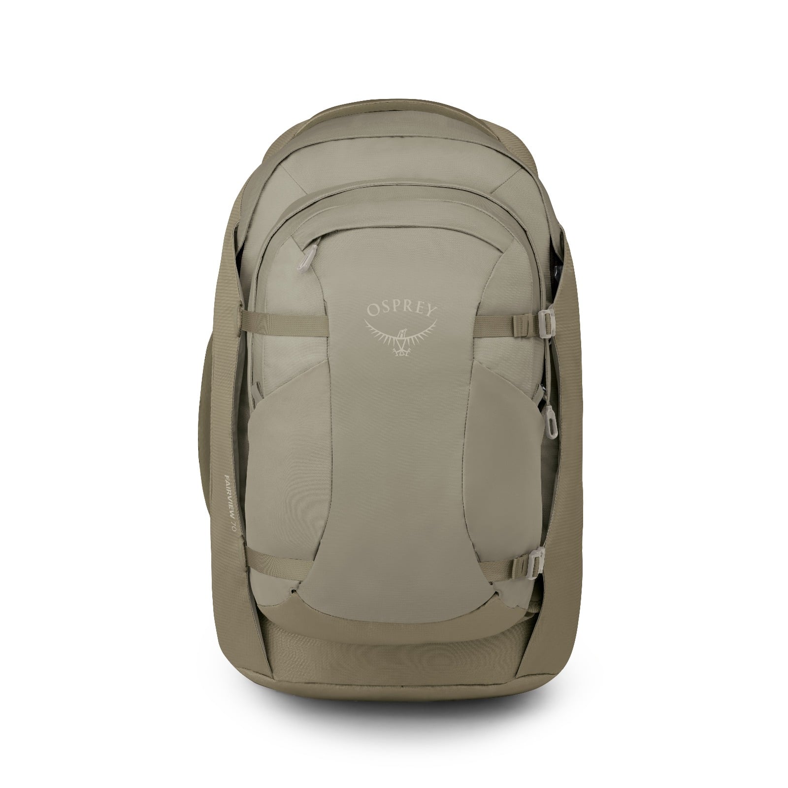 Osprey Fairview 70 Women's Travel Pack 70L in Sawdust-Olive Tan — angle view 2