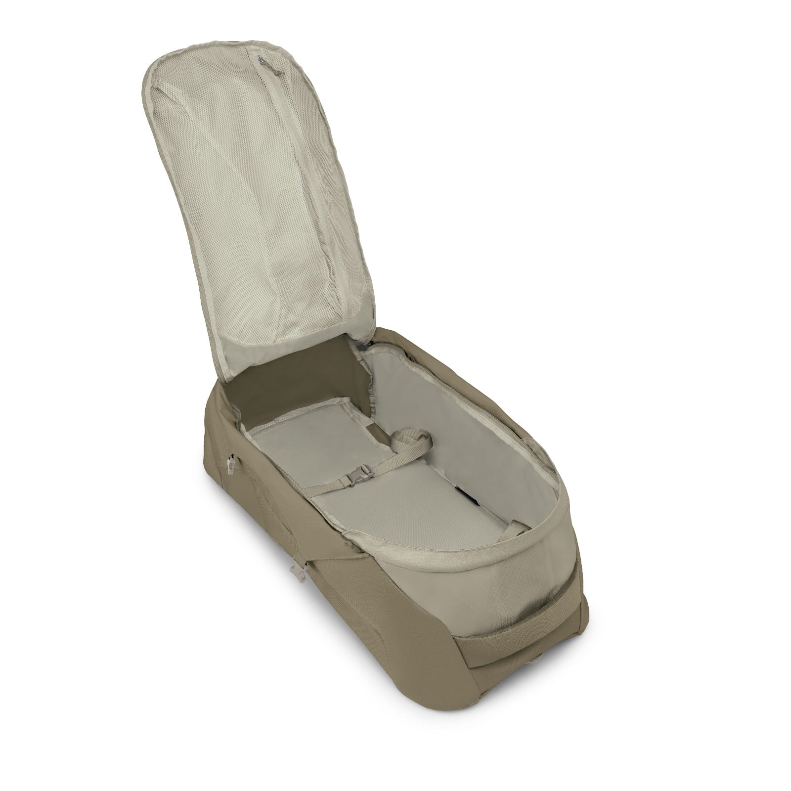 Osprey Fairview 70 Women's Travel Pack 70L in Sawdust-Olive Tan — angle view 3