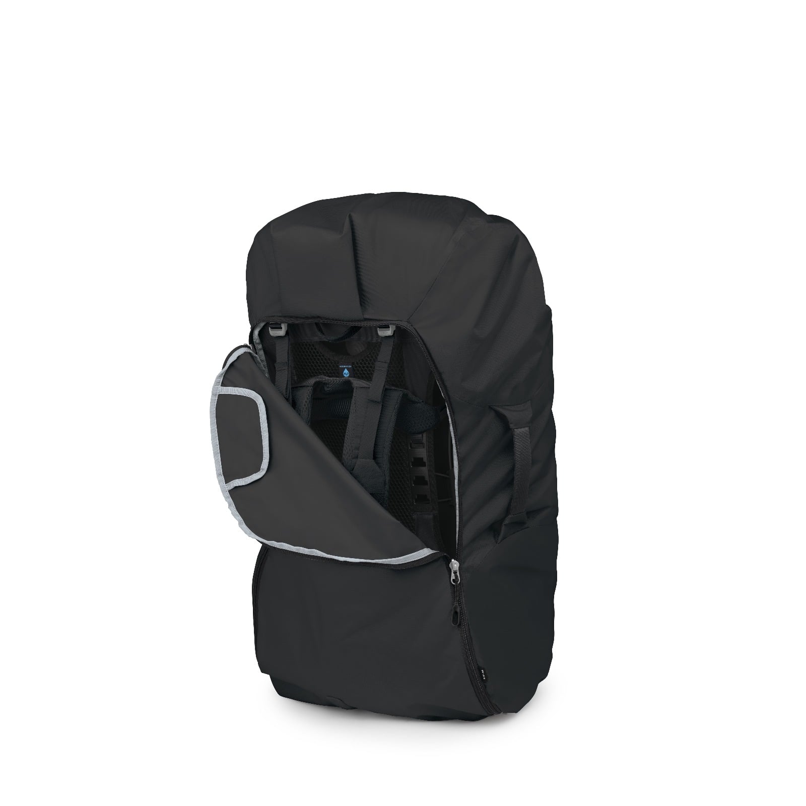 Osprey Fairview Trek 55 Women's Travel Backpack 55L in Black — angle view 4