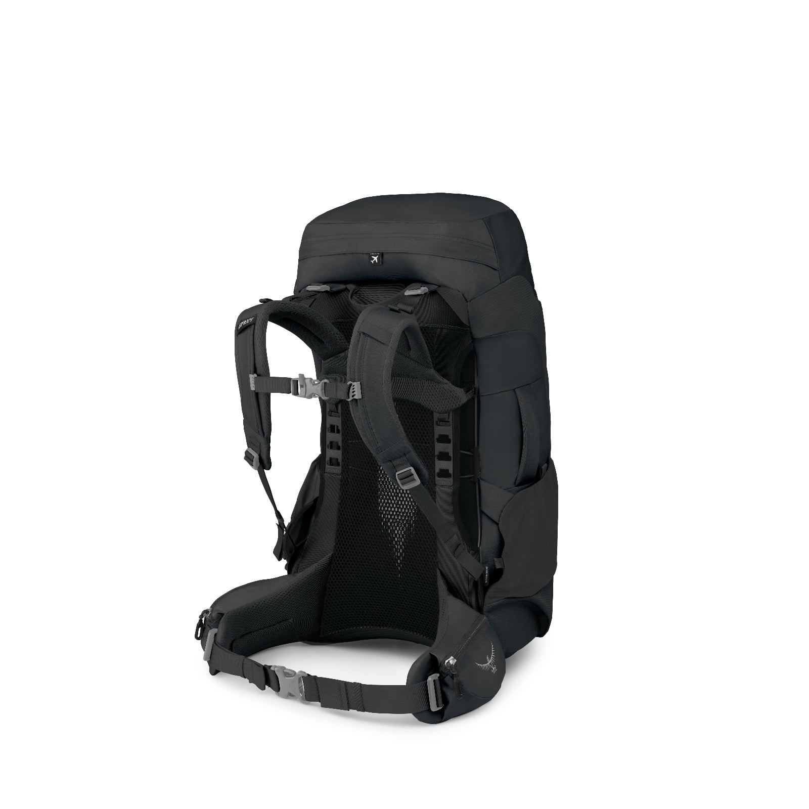 Osprey Fairview Trek 55 Women's Travel Backpack 55L in Black — back view