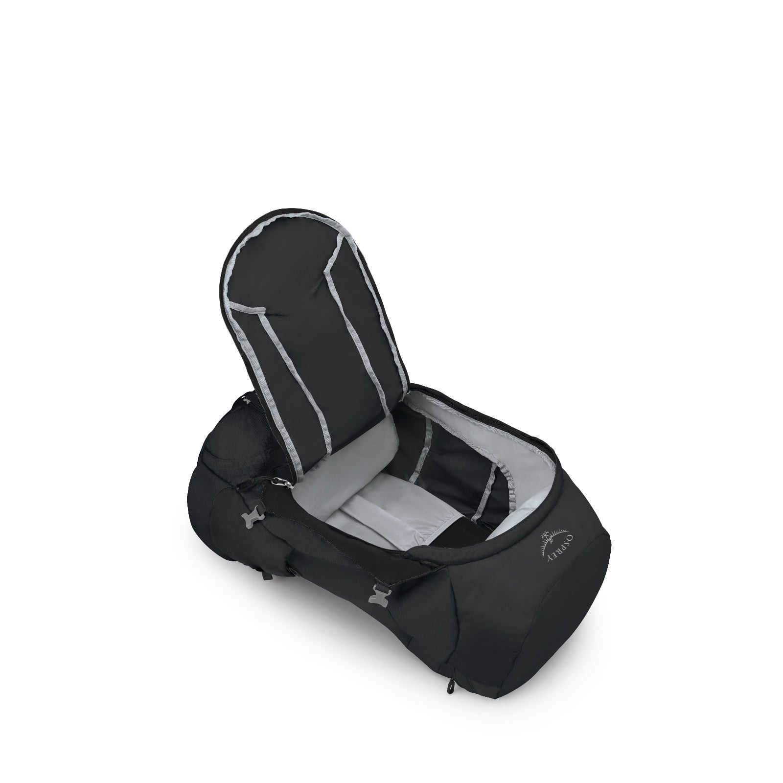 Osprey Fairview Trek 70 Women's Travel Backpack 70L in Black — angle view 3