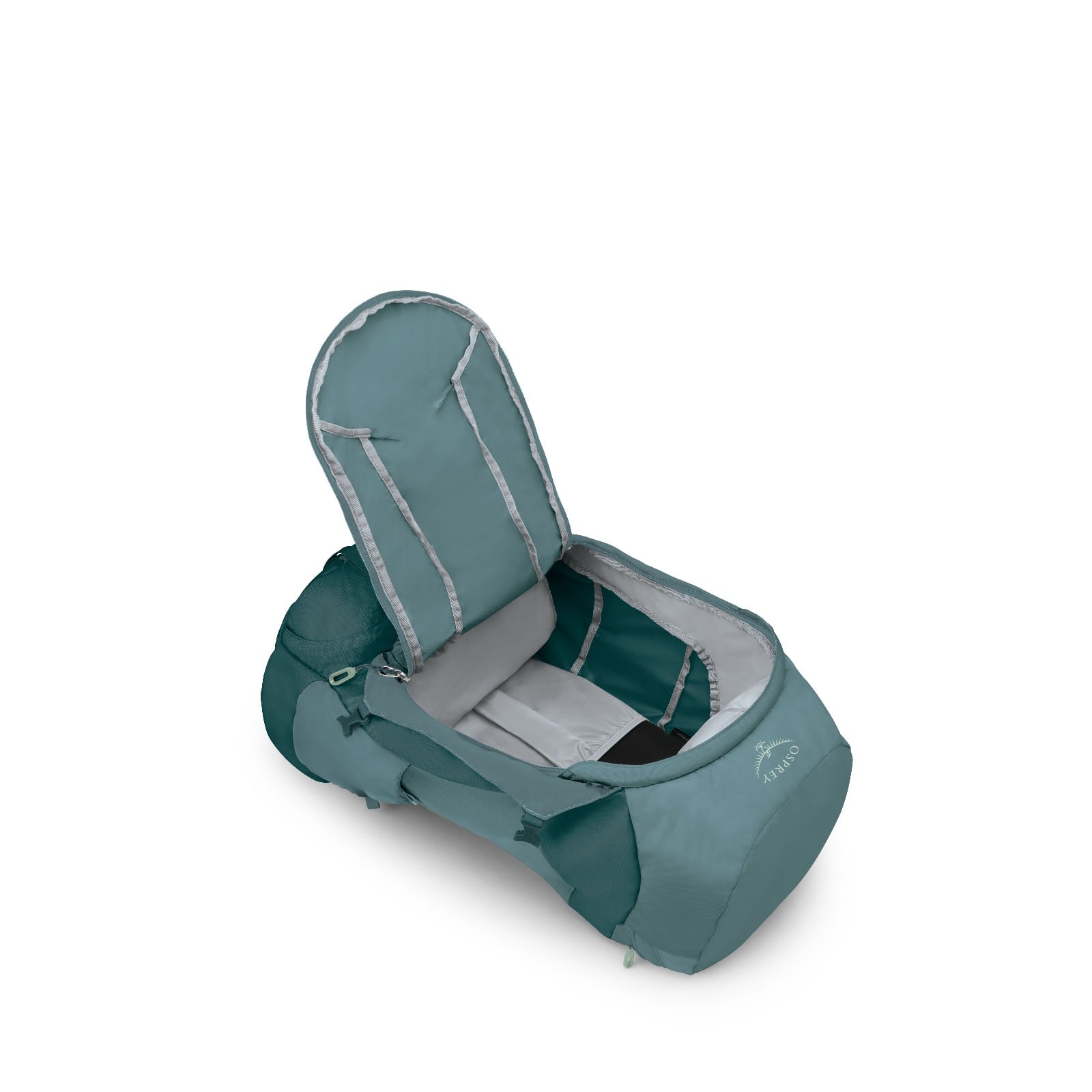 Osprey Fairview Trek 70 Women's Travel Backpack 70L in Cascade Blue-Torrent Blue — angle view 3