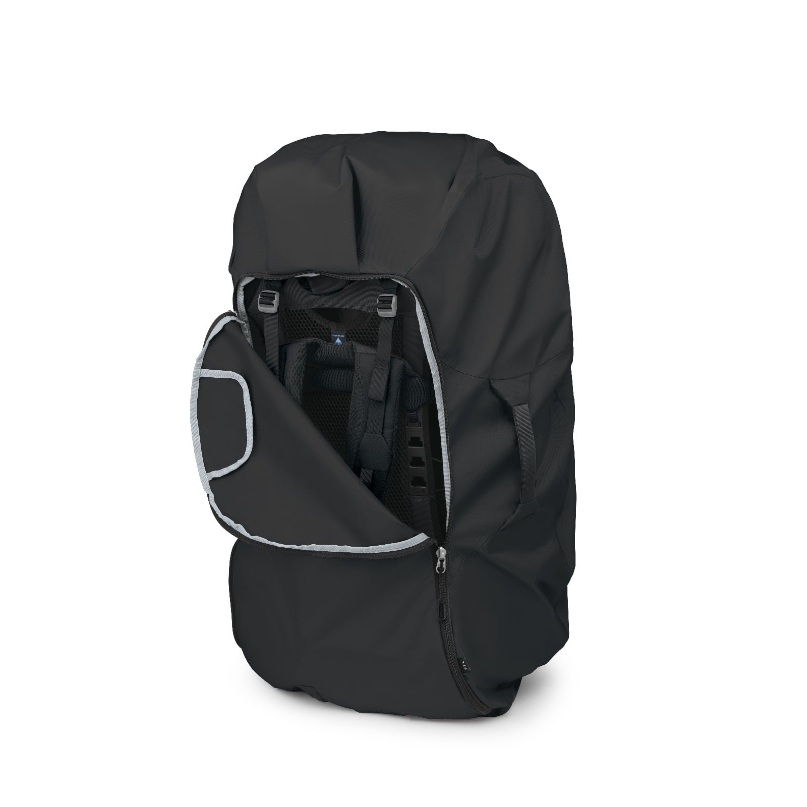 Osprey Fairview Trek 70 Women's Travel Backpack 70L in Black — angle view 4