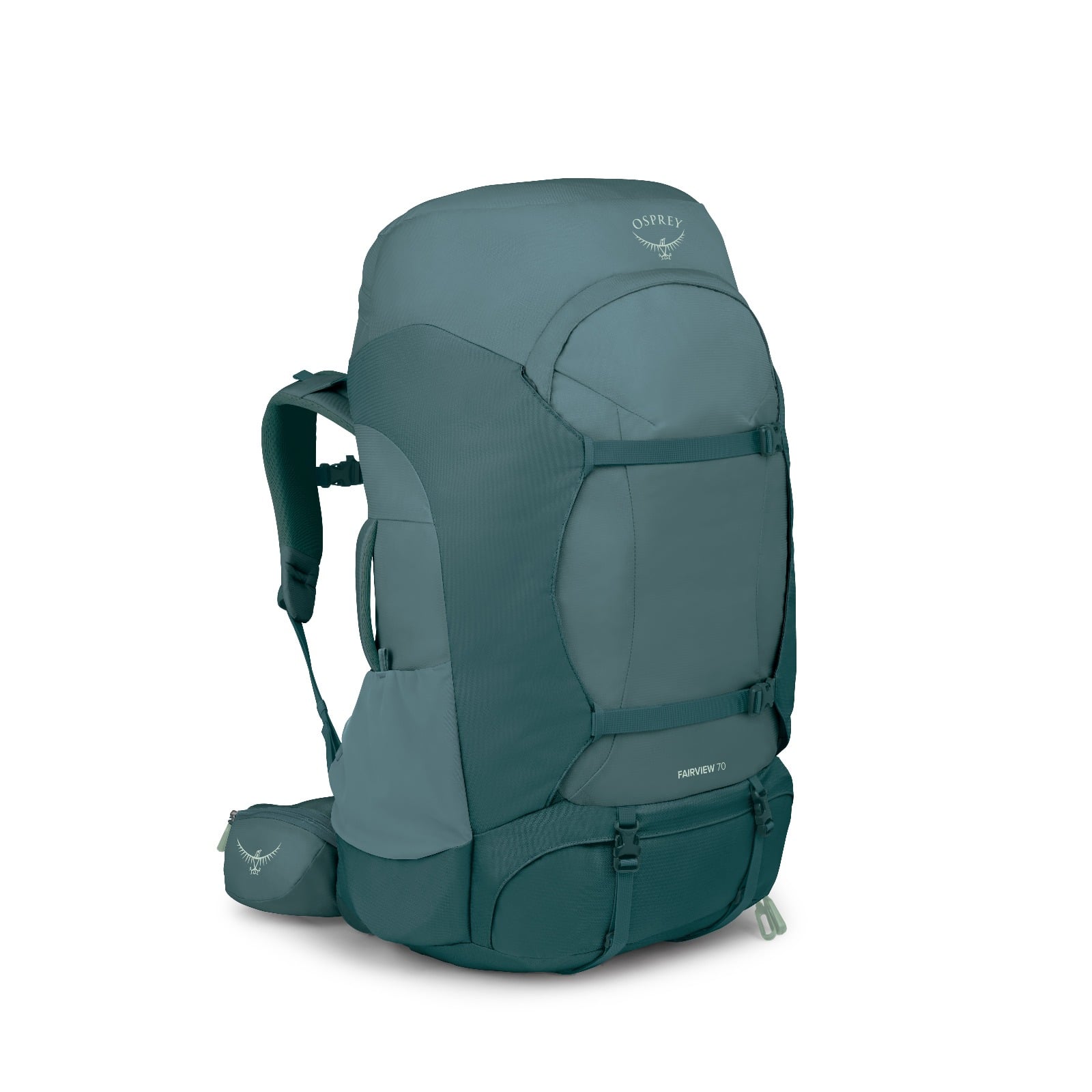 Osprey Fairview Trek 70 Women's Travel Backpack 70L in Cascade Blue-Torrent Blue — front view