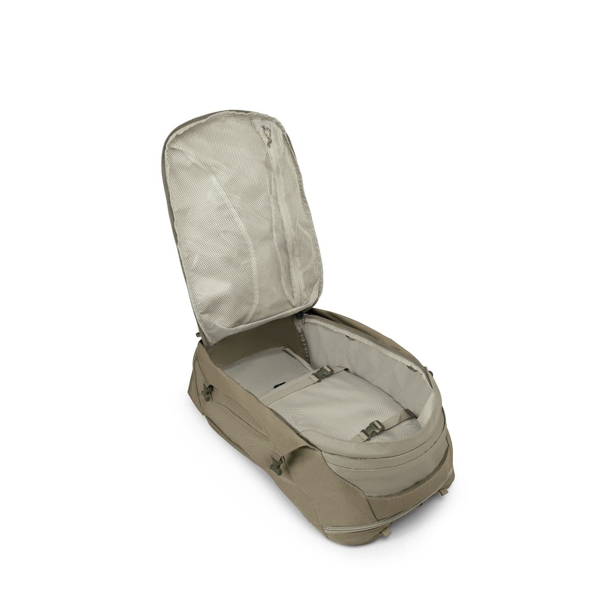Osprey Farpoint Travel Pack-40L in Sawdust Tan — interior view