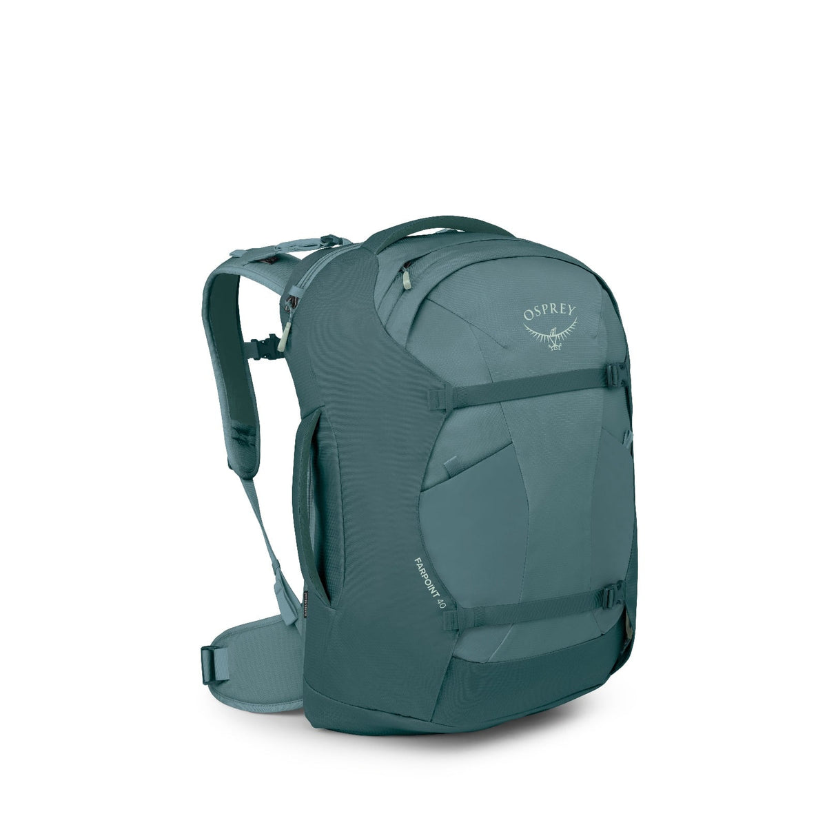 Osprey Farpoint Travel Pack-40L in Cascade Blue-Torrent Blue — front view # color_Cascade Blue-Torrent Blue