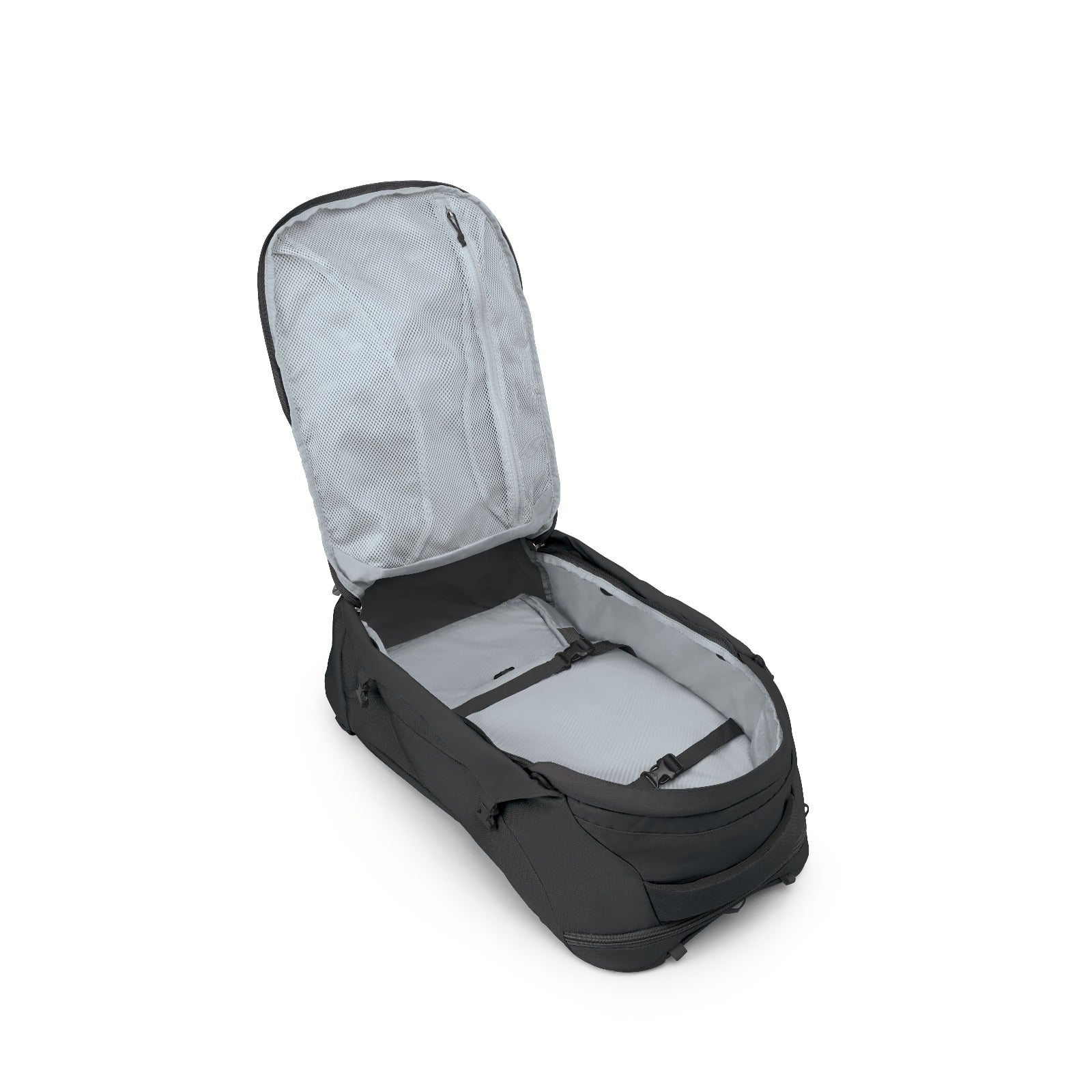 Osprey Farpoint 40 Extended Fit Travel Pack 40L in Black — angle view 3