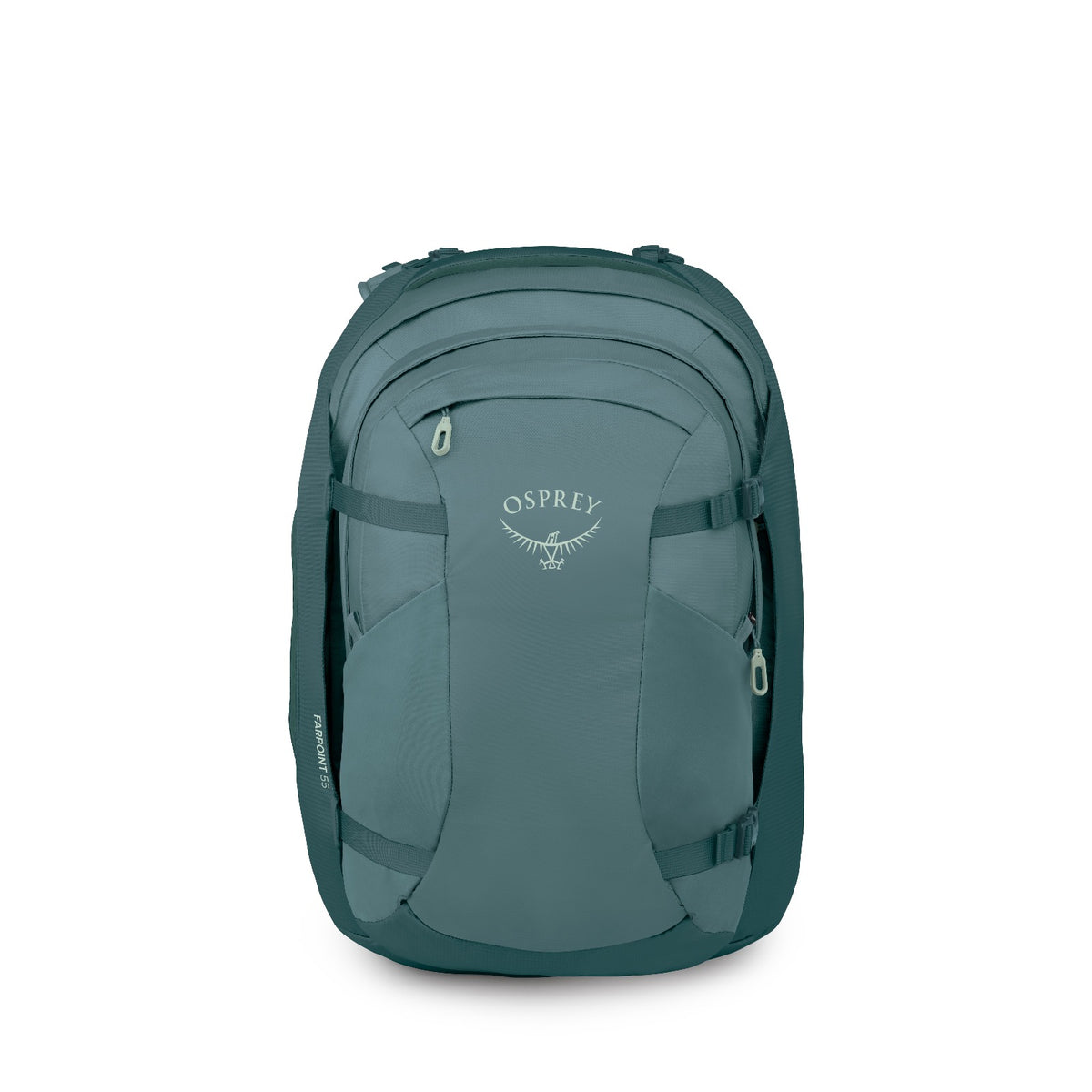 Osprey Farpoint Travel Pack-55L in Cascade Blue-Torrent Blue — angle view 2