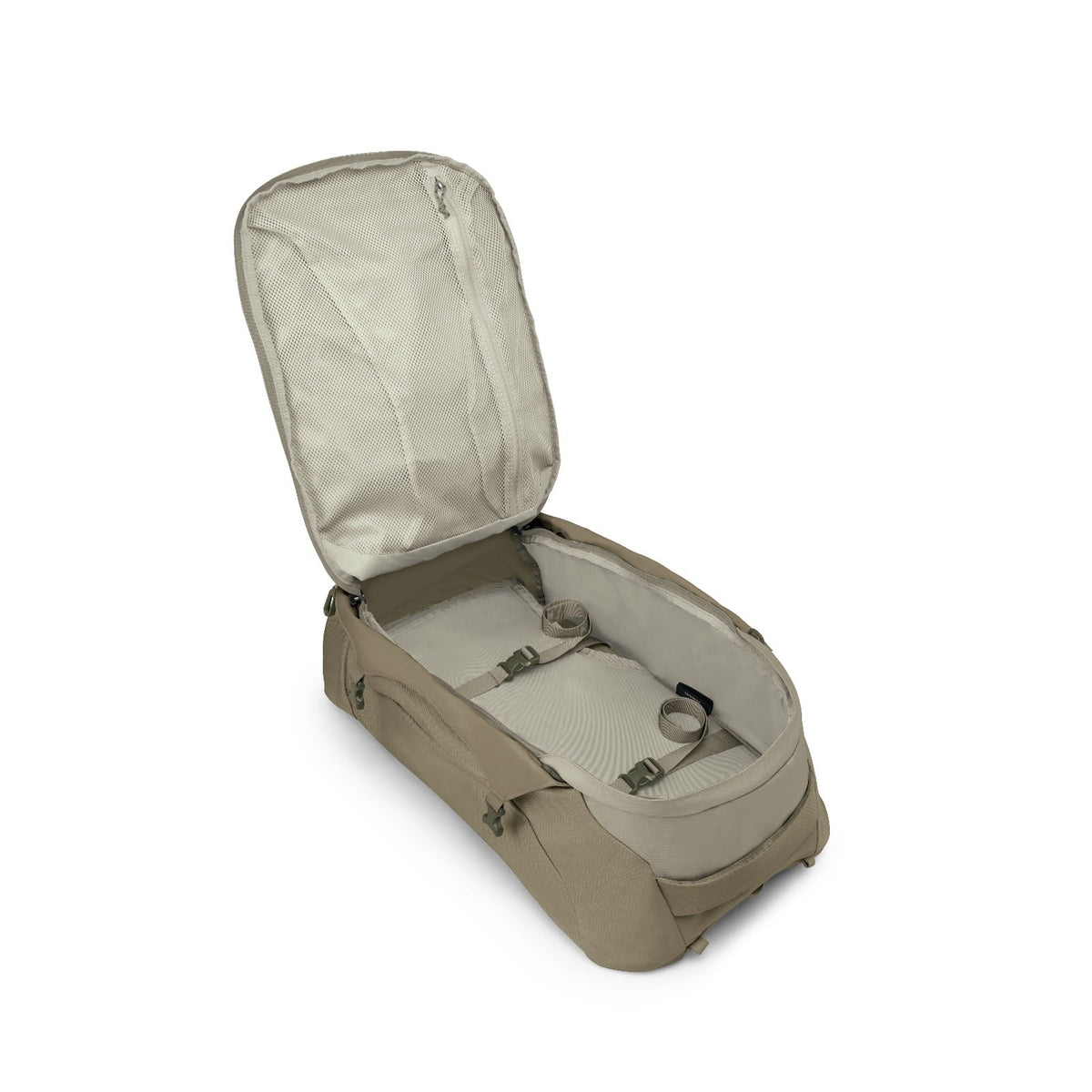 Osprey Farpoint Travel Pack-55L in Sawdust Tan — angle view 3