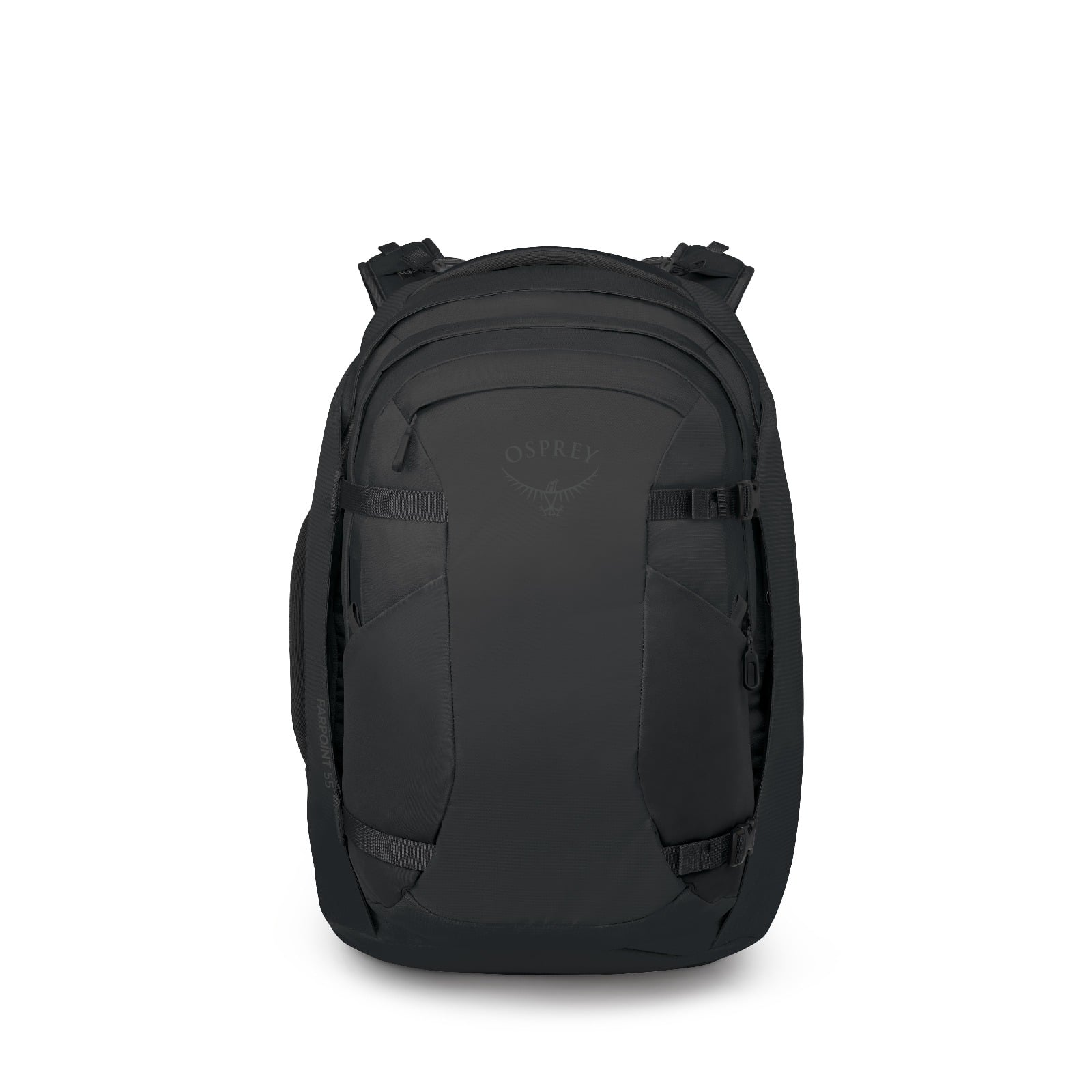 Osprey Farpoint 55 Extended Fit Travel Pack 55L in Black — front view