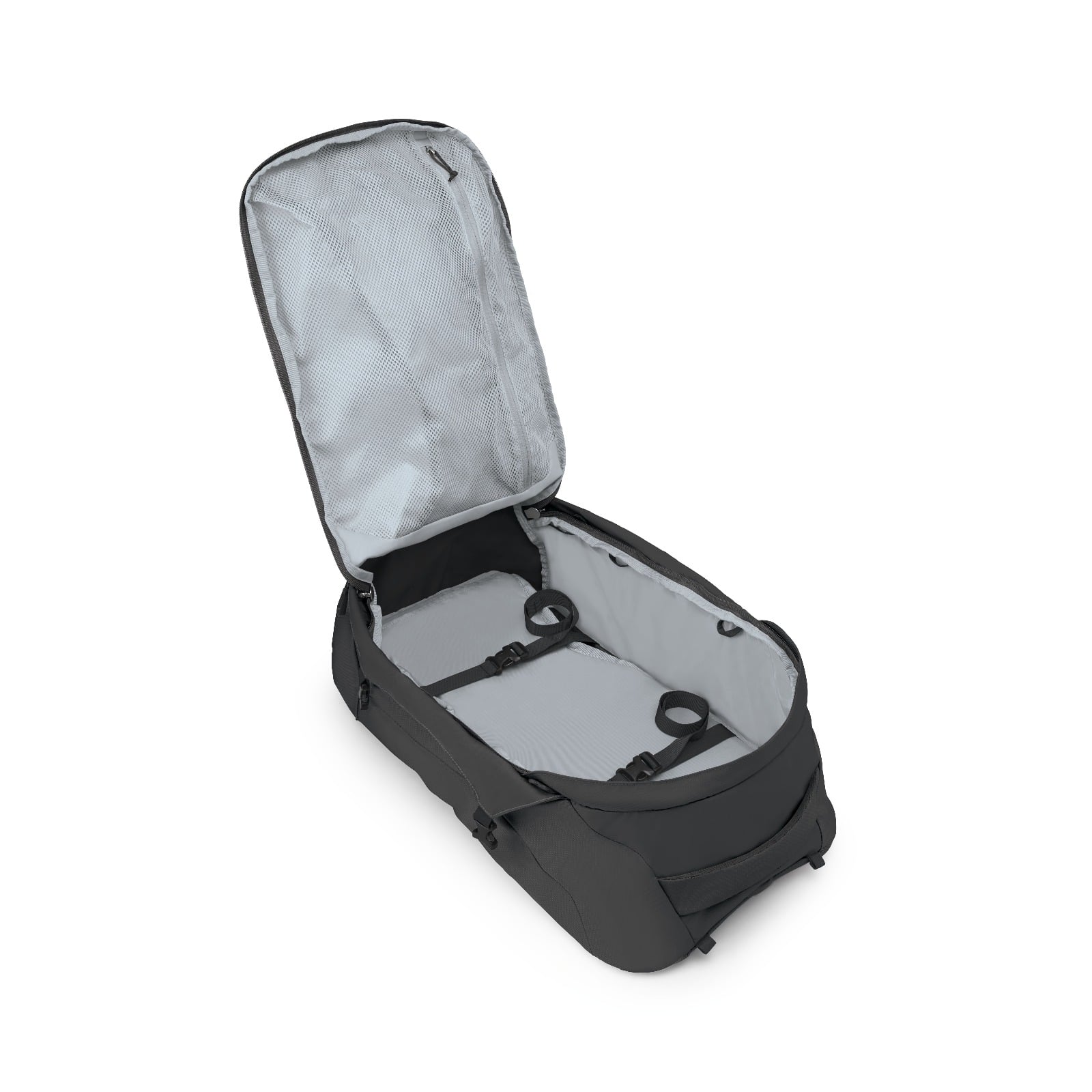 Osprey Farpoint 55 Extended Fit Travel Pack 55L in Black — angle view 3
