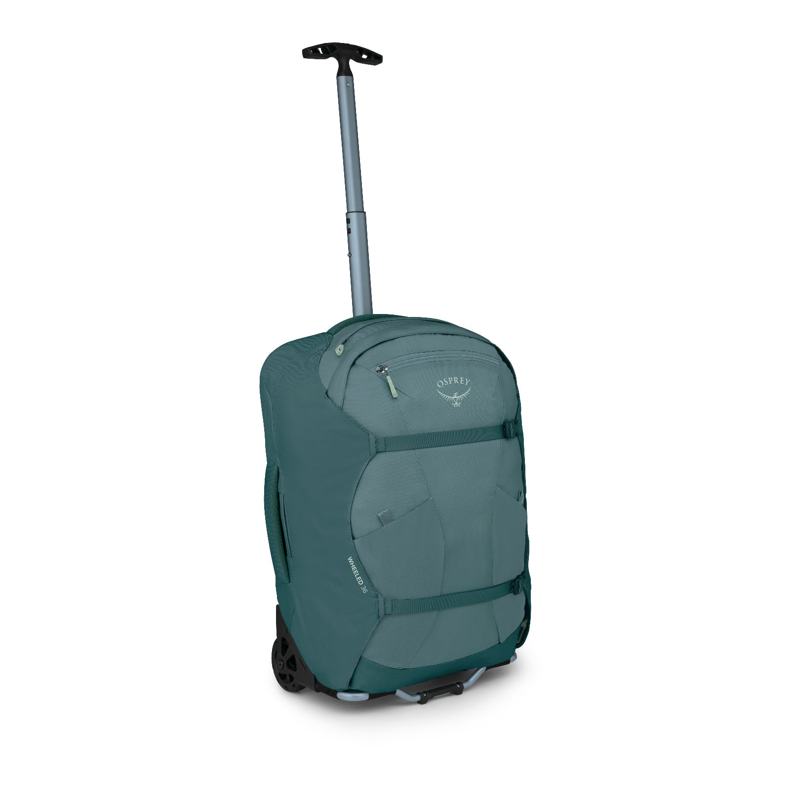 Osprey Farpoint Wheeled Travel Pack Carry-On 36L/21.5" in Cascade Blue-Torrent Blue — front view # color_Cascade Blue-Torrent Blue