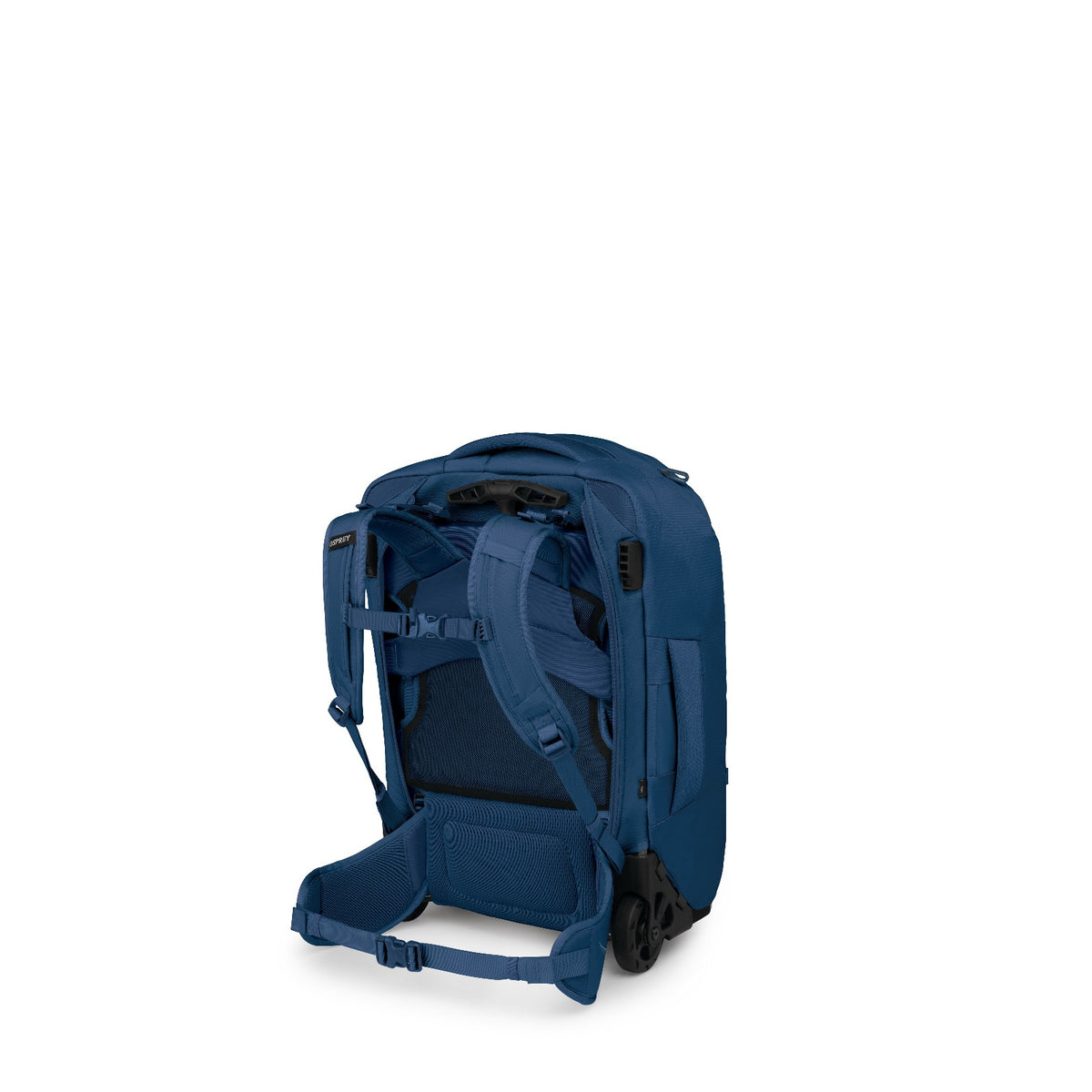 Osprey Farpoint Wheeled Travel Pack Carry-On 36L/21.5" in Antique Blue — back view