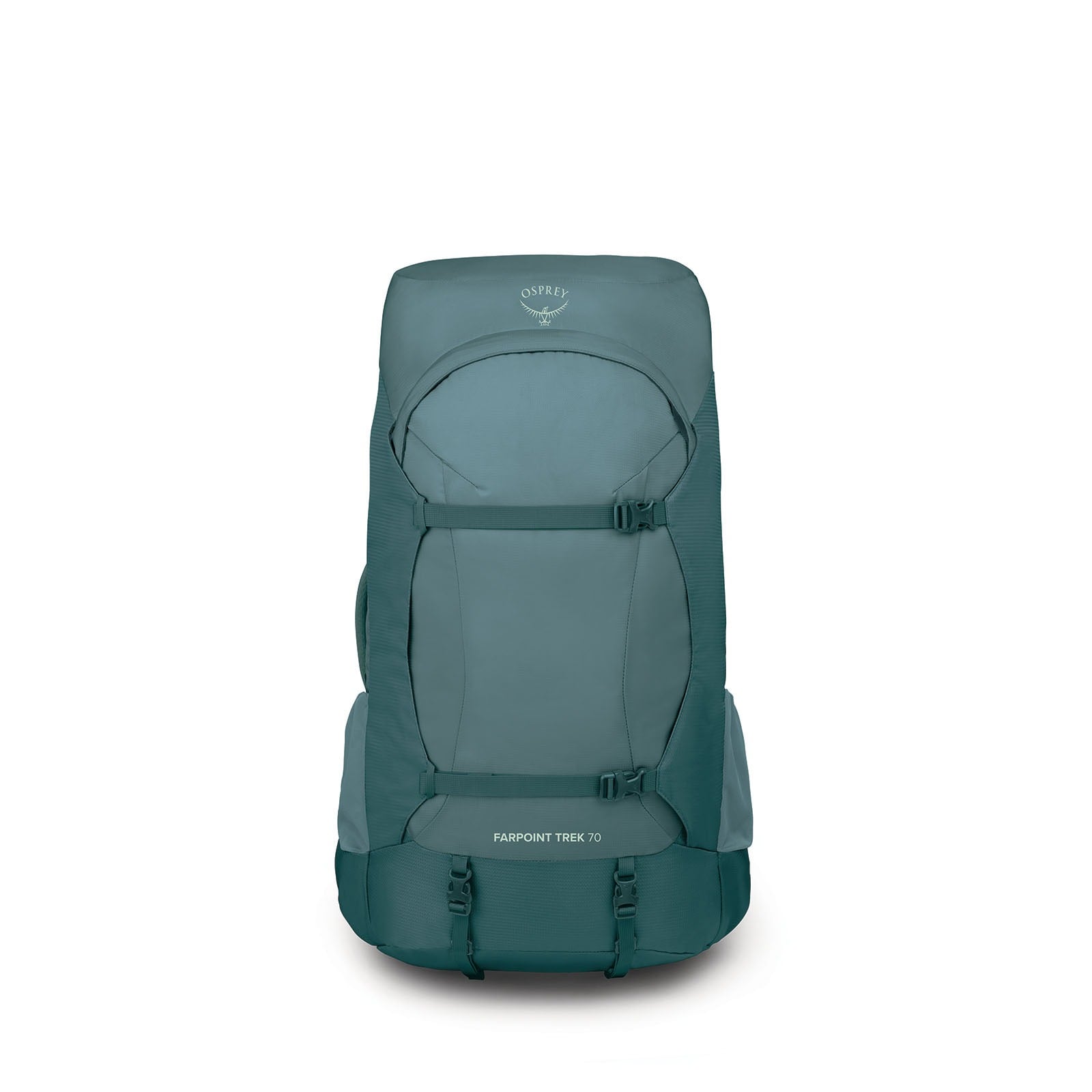 Osprey Farpoint Trek 55 Travel Backpack 55L in Cascade Blue-Torrent Blue — front view