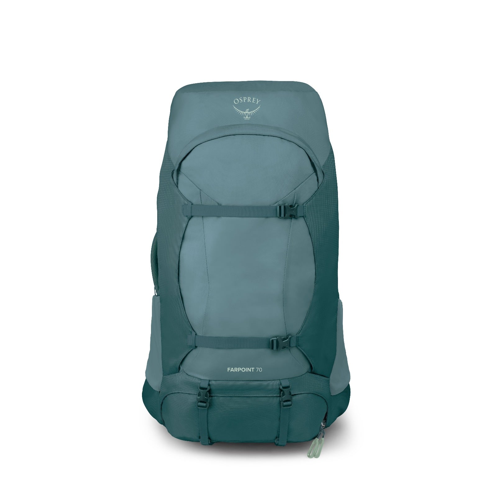 Osprey Farpoint Trek 70 Travel Backpack 70L in Cascade Blue-Torrent Blue — front view
