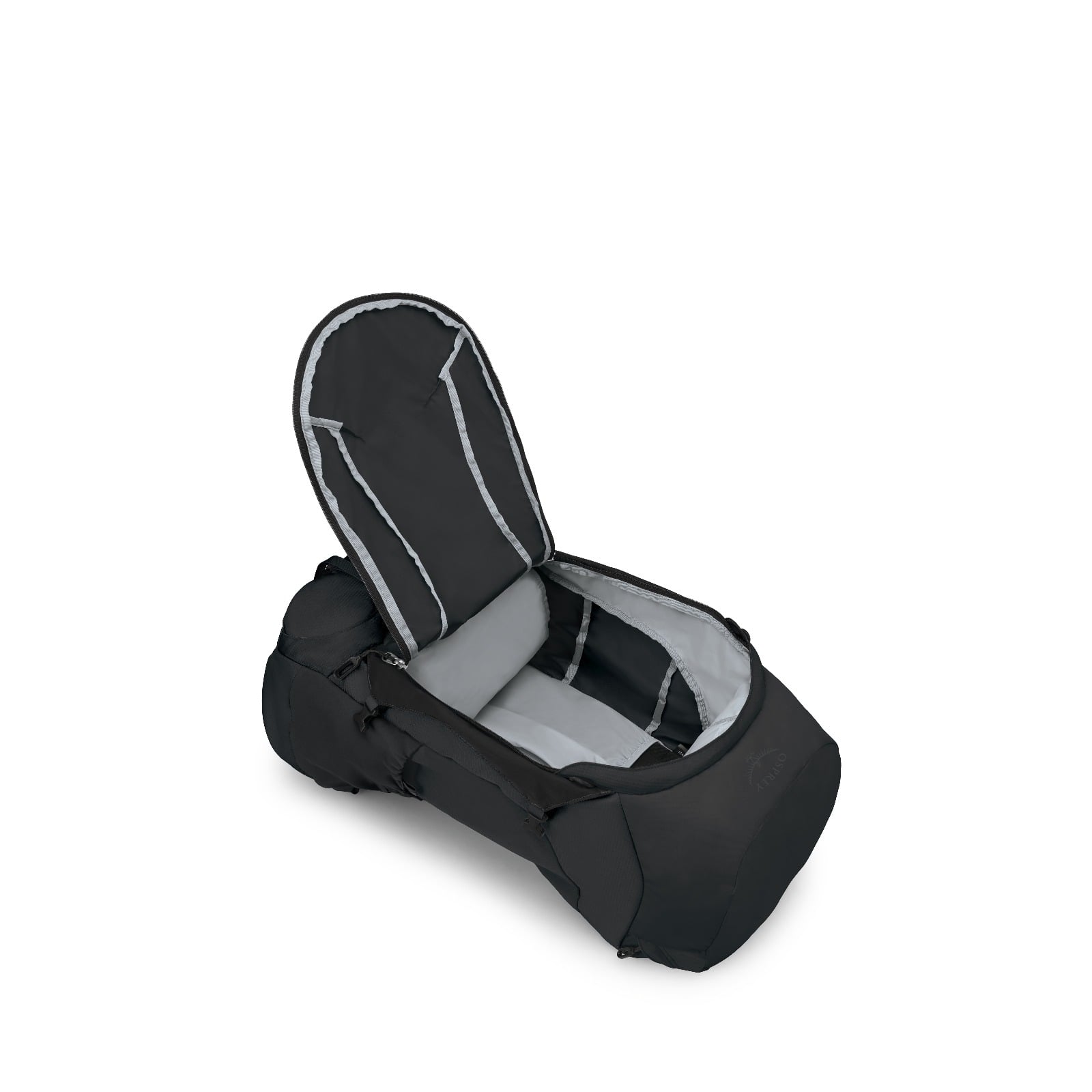 Osprey Farpoint Trek 70 Travel Backpack 70L in Black — angle view 3