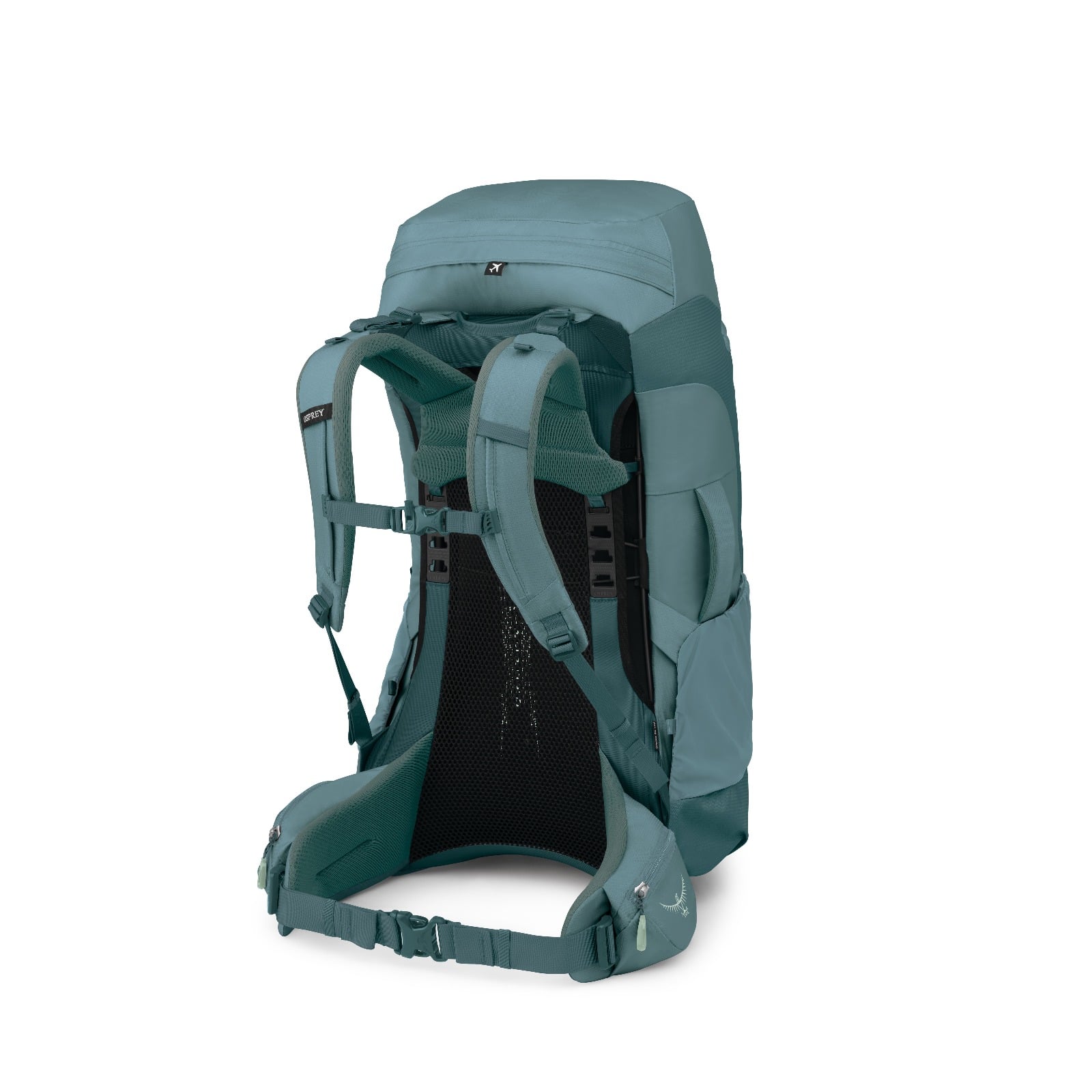 Osprey Farpoint Trek 70 Travel Backpack 70L in Cascade Blue-Torrent Blue — back view