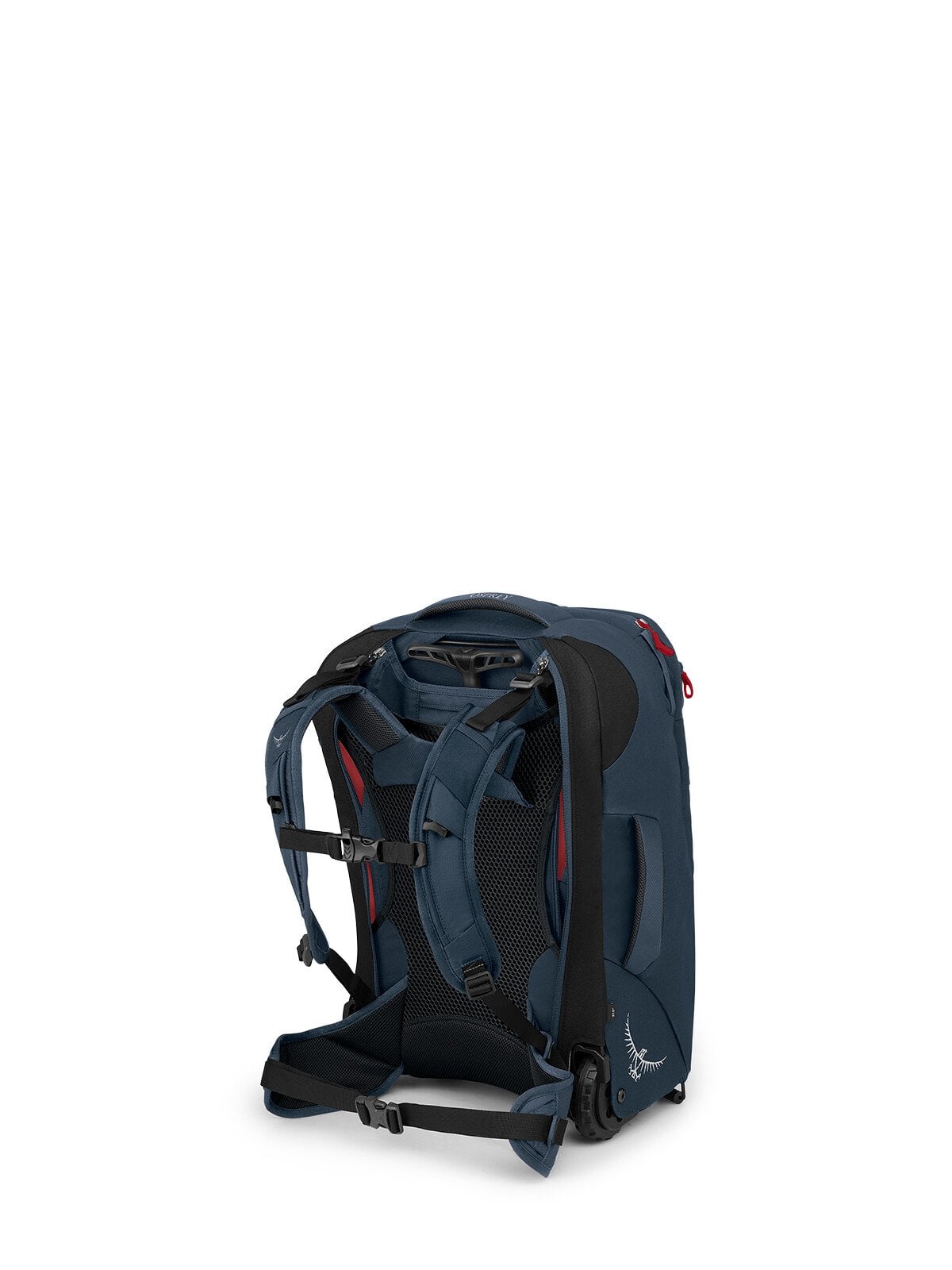 Osprey Farpoint Wheeled Travel Pack Carry-On 36L/21.5" in Muted Space Blue — back view
