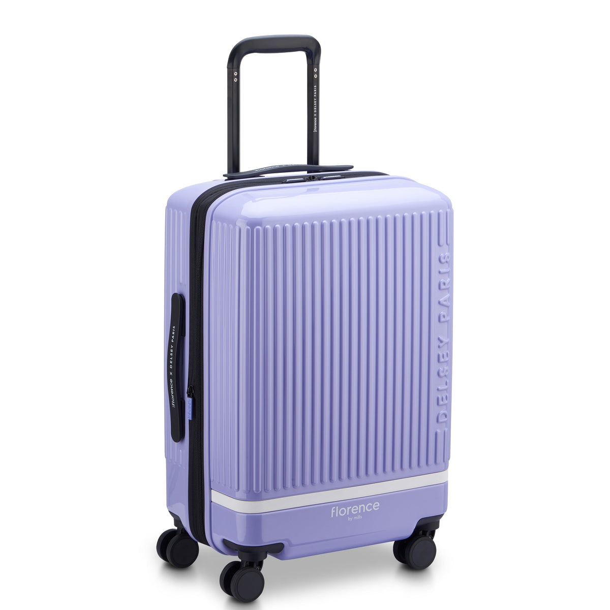 Delsey Spin Me Away Carry-On Plus Expandable Spinner in Lavender — front view