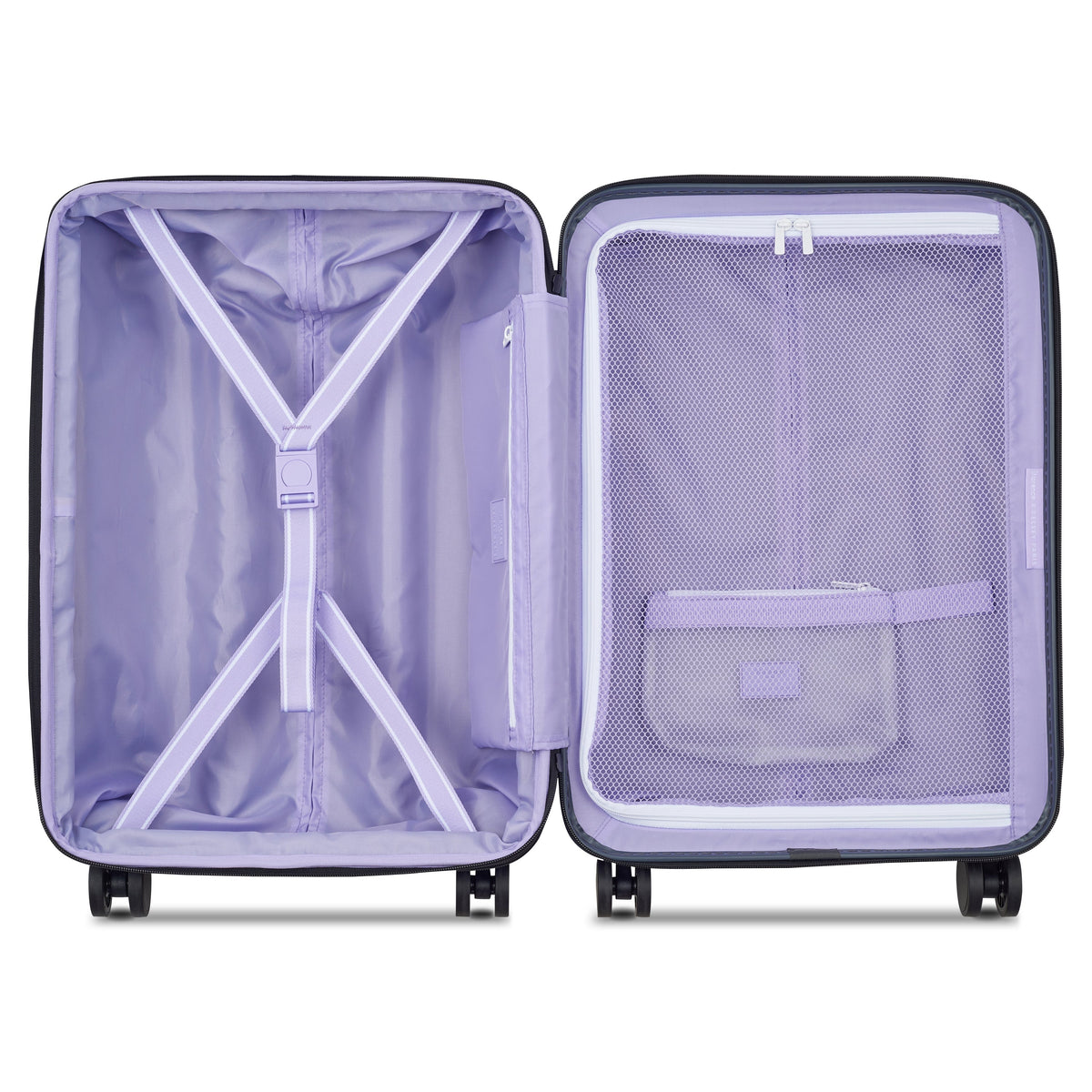 Delsey Catch Flights Carry-On Plus Expandable Spinner in Anthracite — interior view
