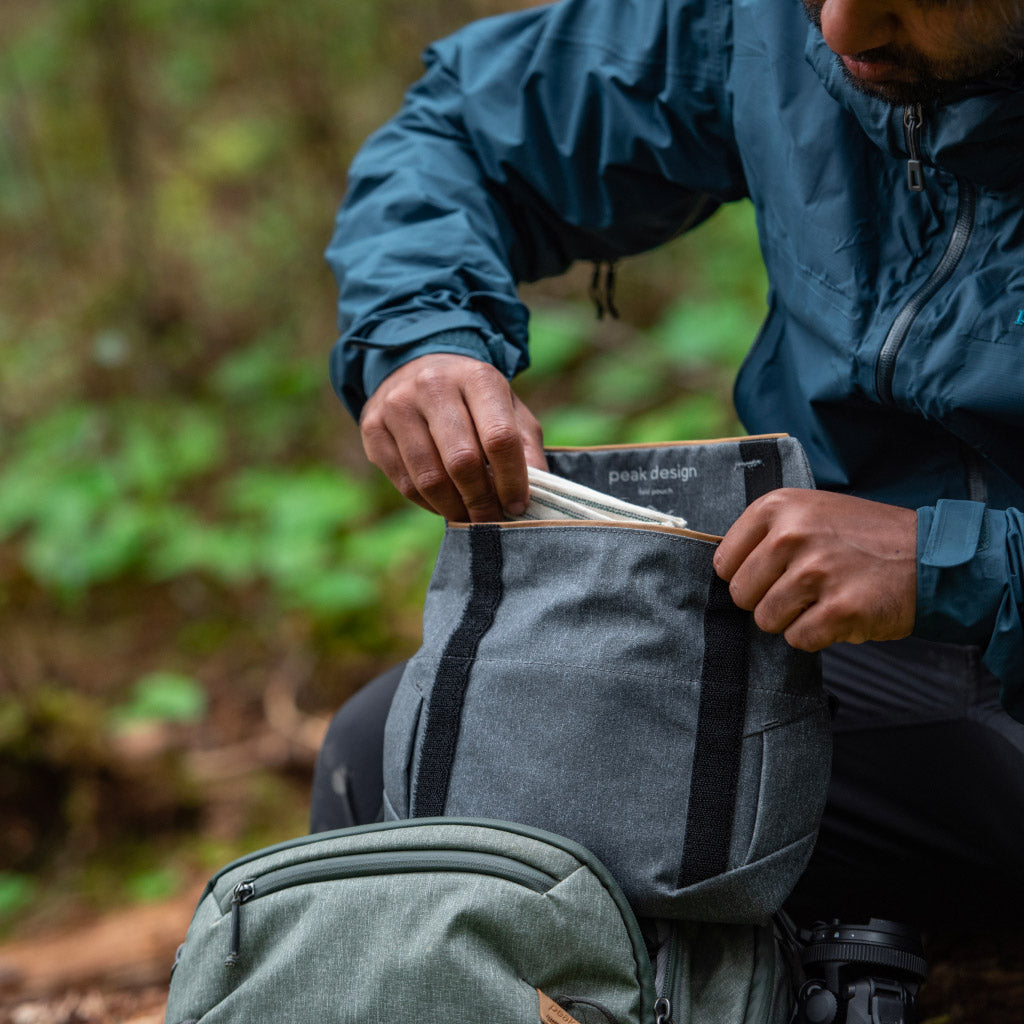 Peak Design Field Pouch in Charcoal — lifestyle # color_Charcoal