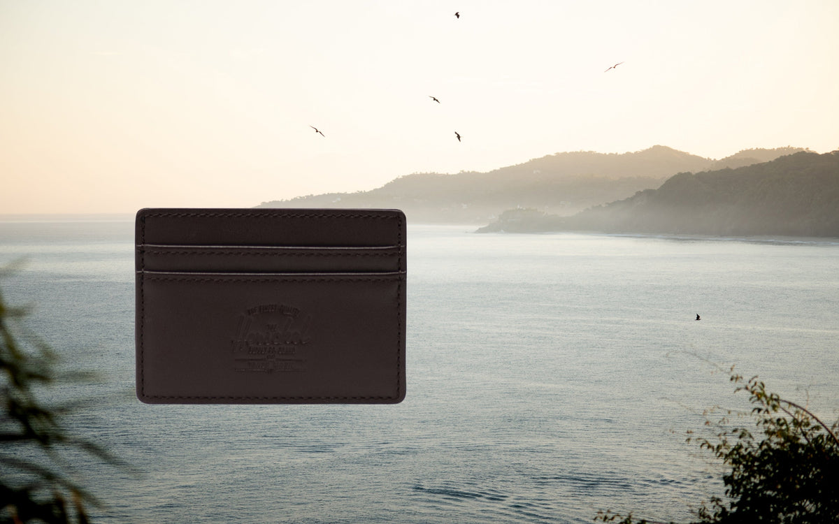 Herschel Charlie Cardholder Vegan Leather Wallet in Brown — lifestyle