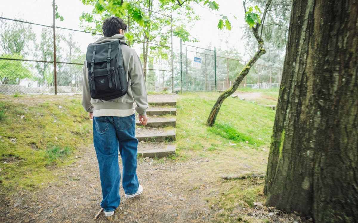 Herschel Little America Backpack 30L in Black Tonal — lifestyle