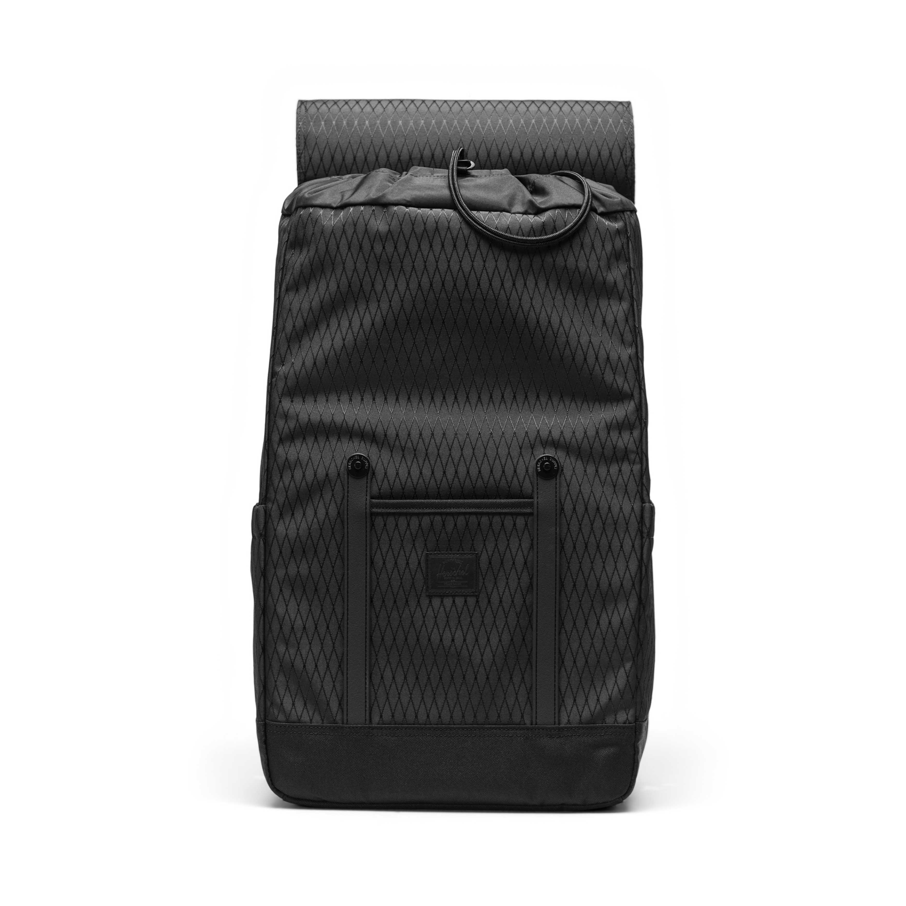 Herschel Retreat Backpack 23L in Black Diamond/Black — interior view # color_Black Diamond/Black