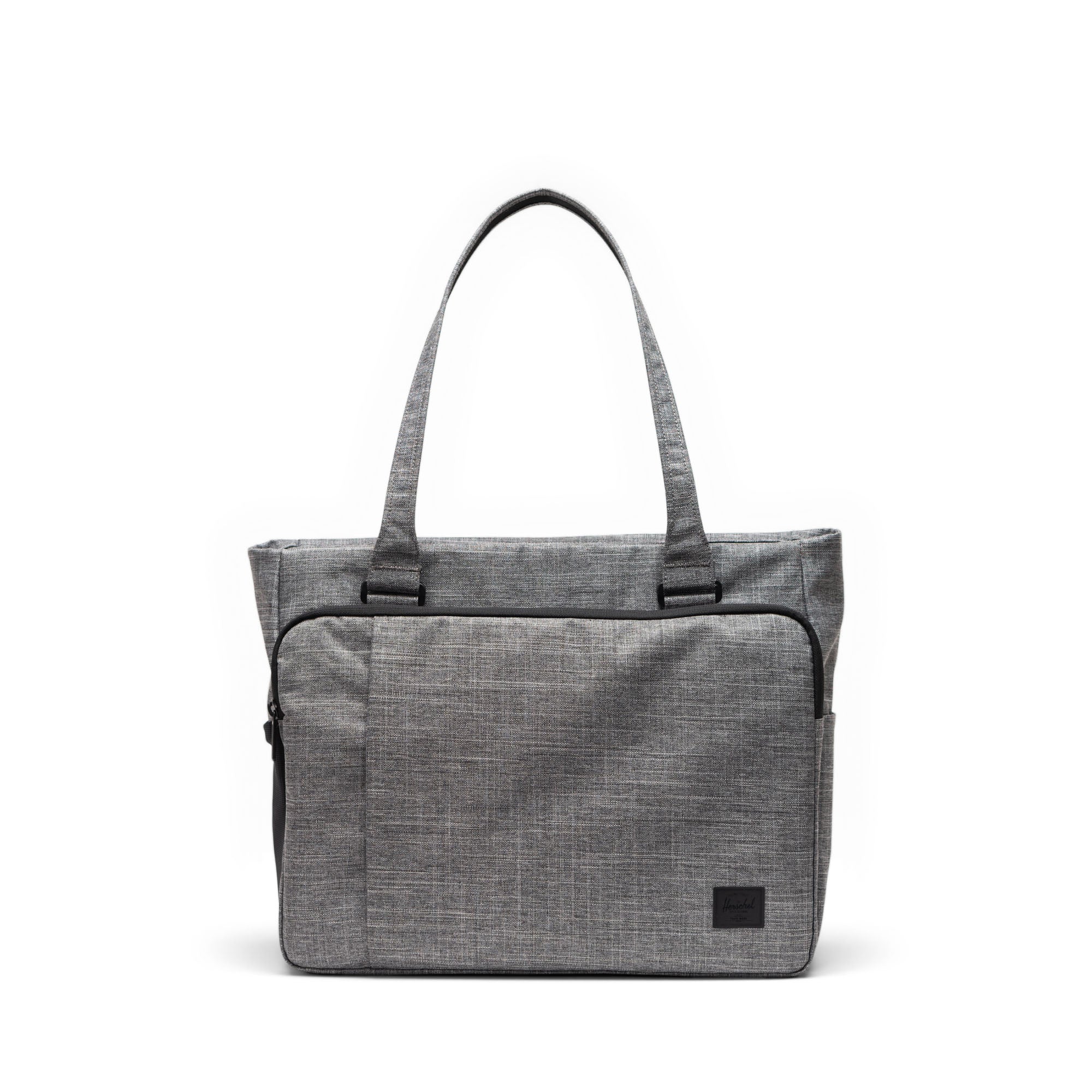 Herschel Kaslo Tote Tech 23L in Raven Crosshatch — front view # color_Raven Crosshatch