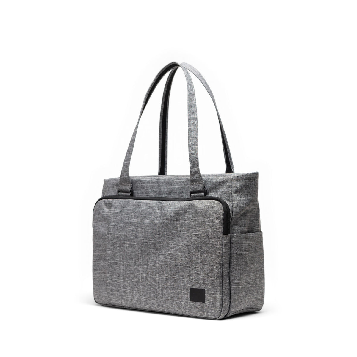 Herschel Kaslo Tote Tech 23L in Raven Crosshatch — angle view 2 # color_Raven Crosshatch