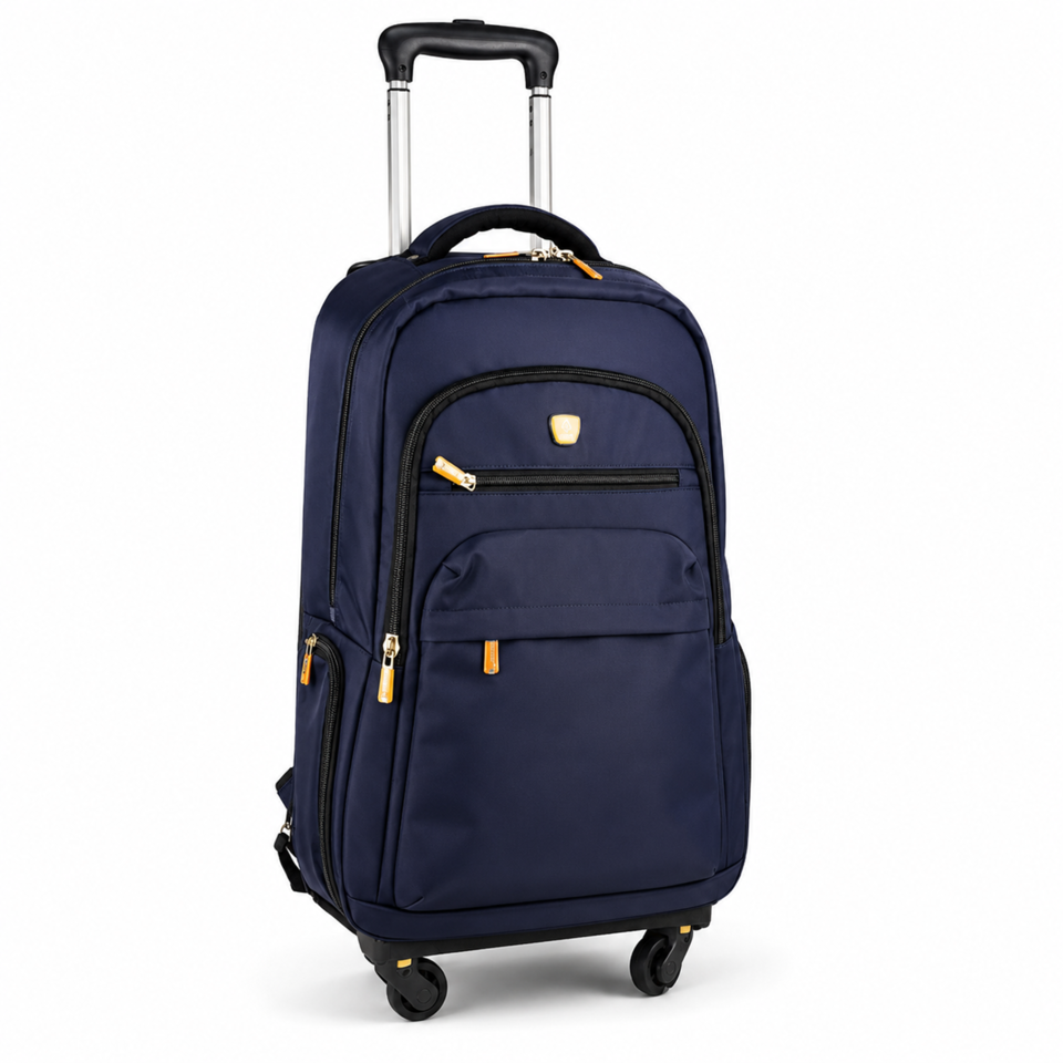 Power In Eavas 1921 4-Wheeled Backpack in Navy — angle view 2