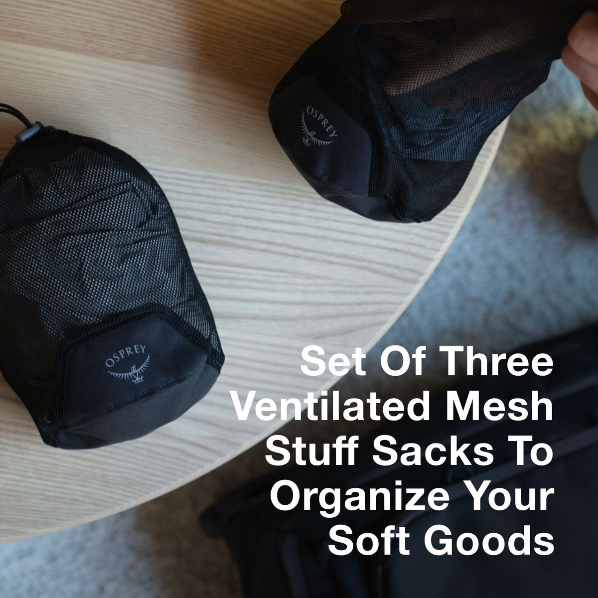 Osprey Daylite Mesh Stuff Sack Set in Black — detail view # color_Black