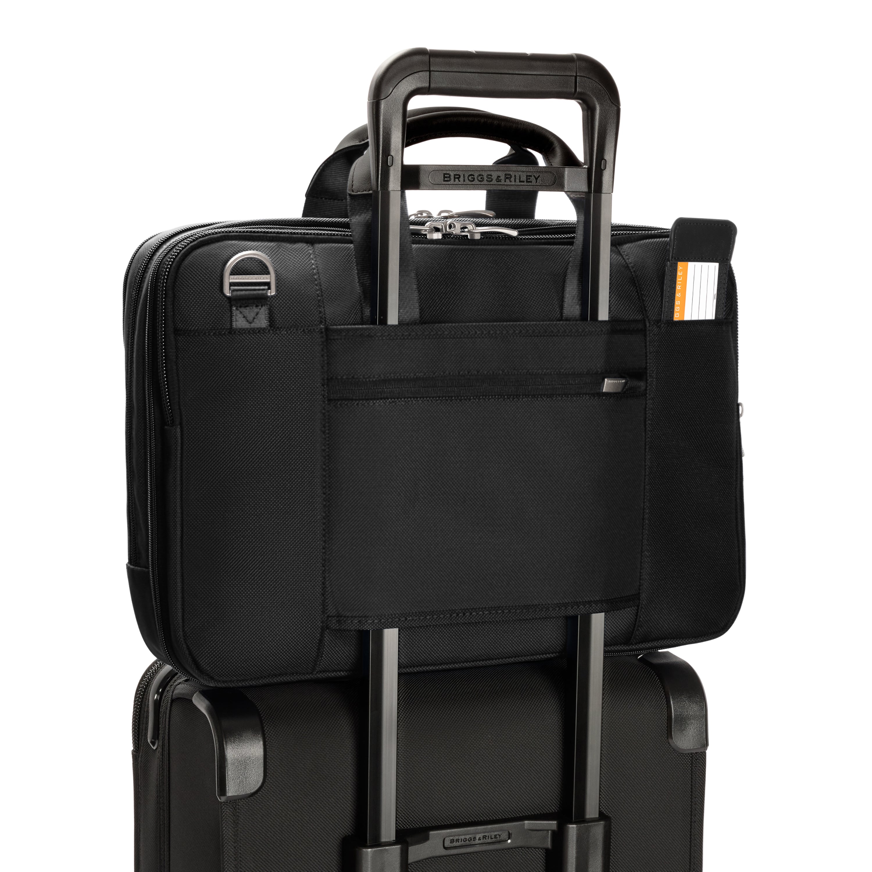 Briggs & Riley @work Medium Expandable Brief in Black — detail view # color_Black