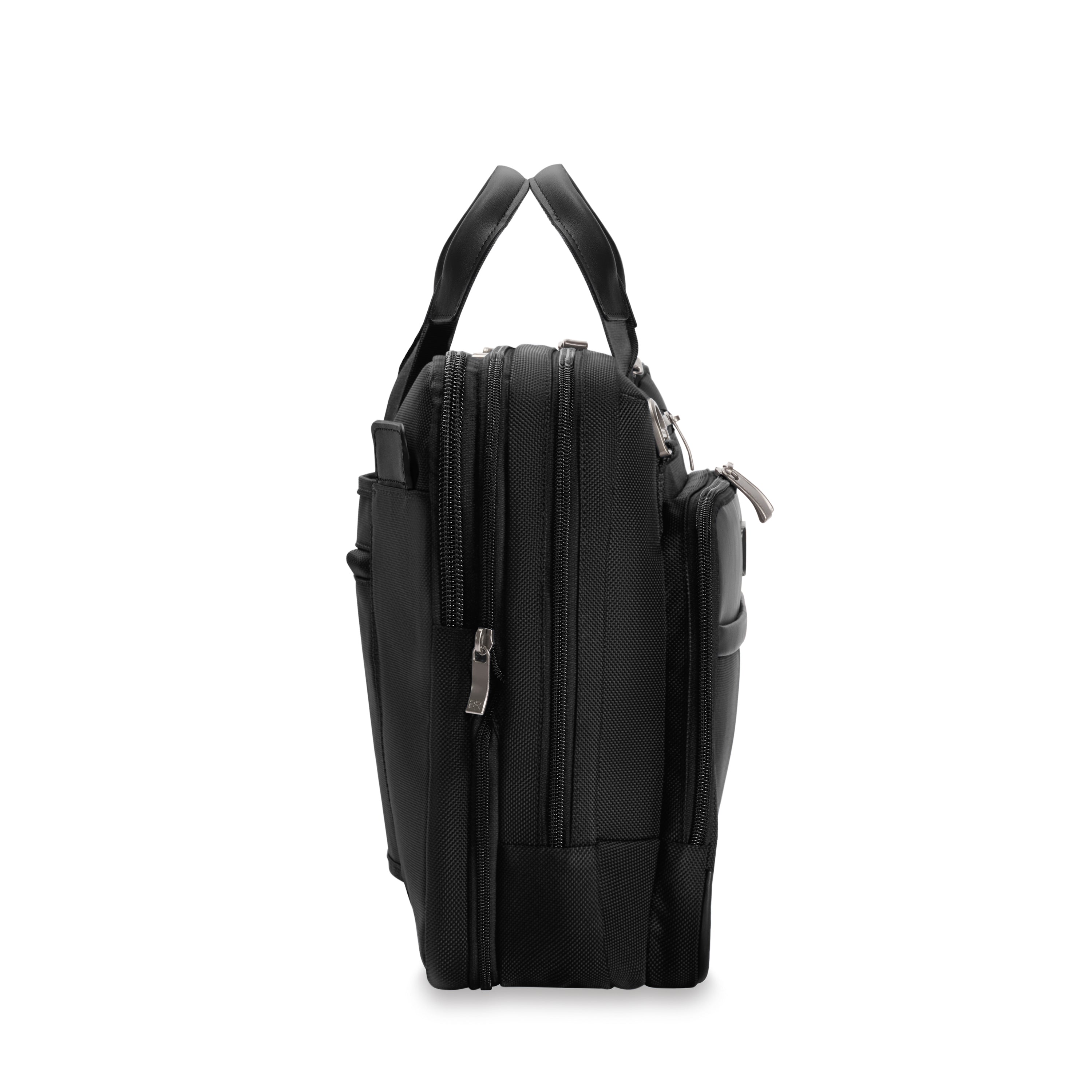 Briggs & Riley @work Medium Expandable Brief in Black — side view # color_Black