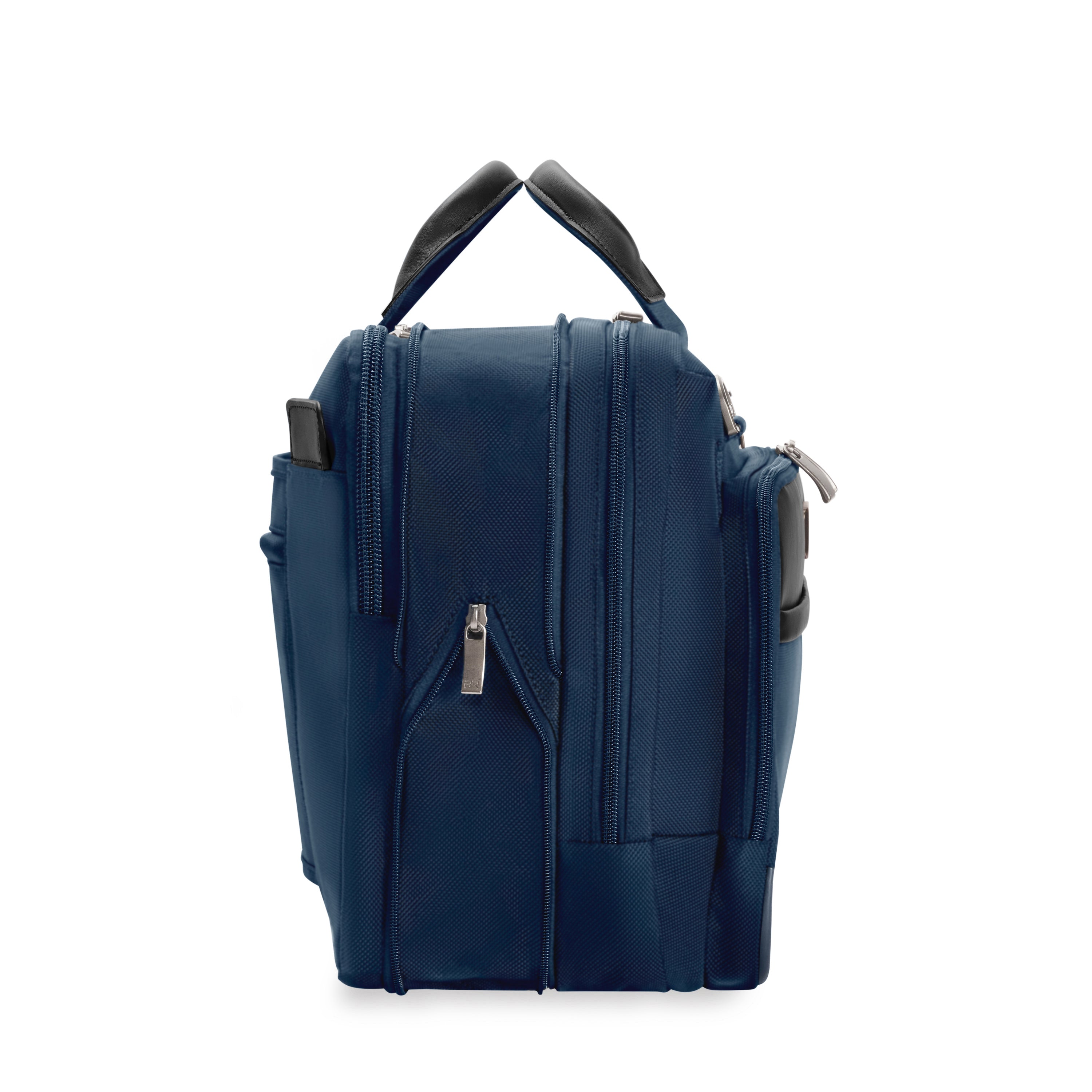 Briggs & Riley @work Medium Expandable Brief in Navy — side view 2 # color_Navy