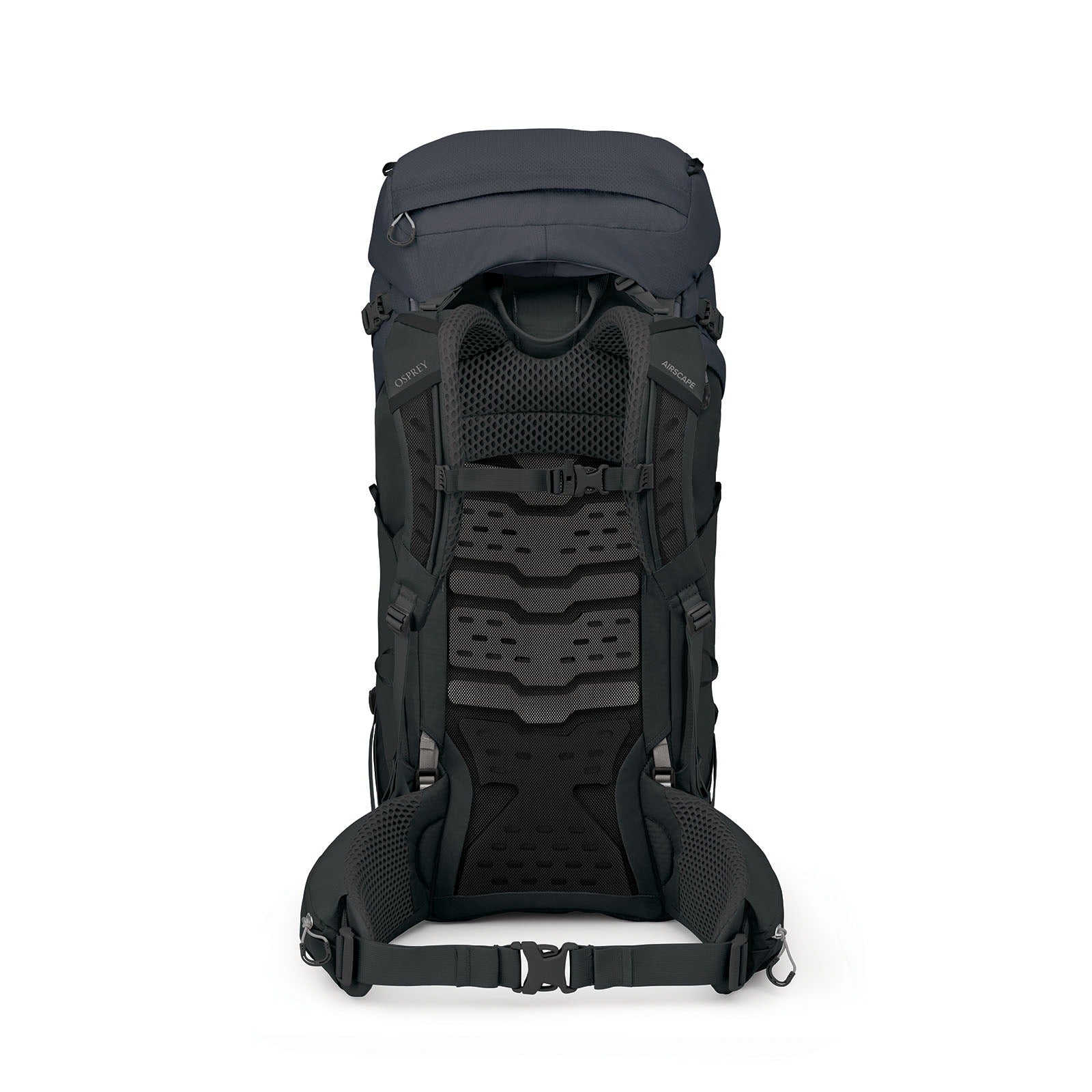 Osprey Kestrel LT 65 Backpacking Pack 65L in Black — back view