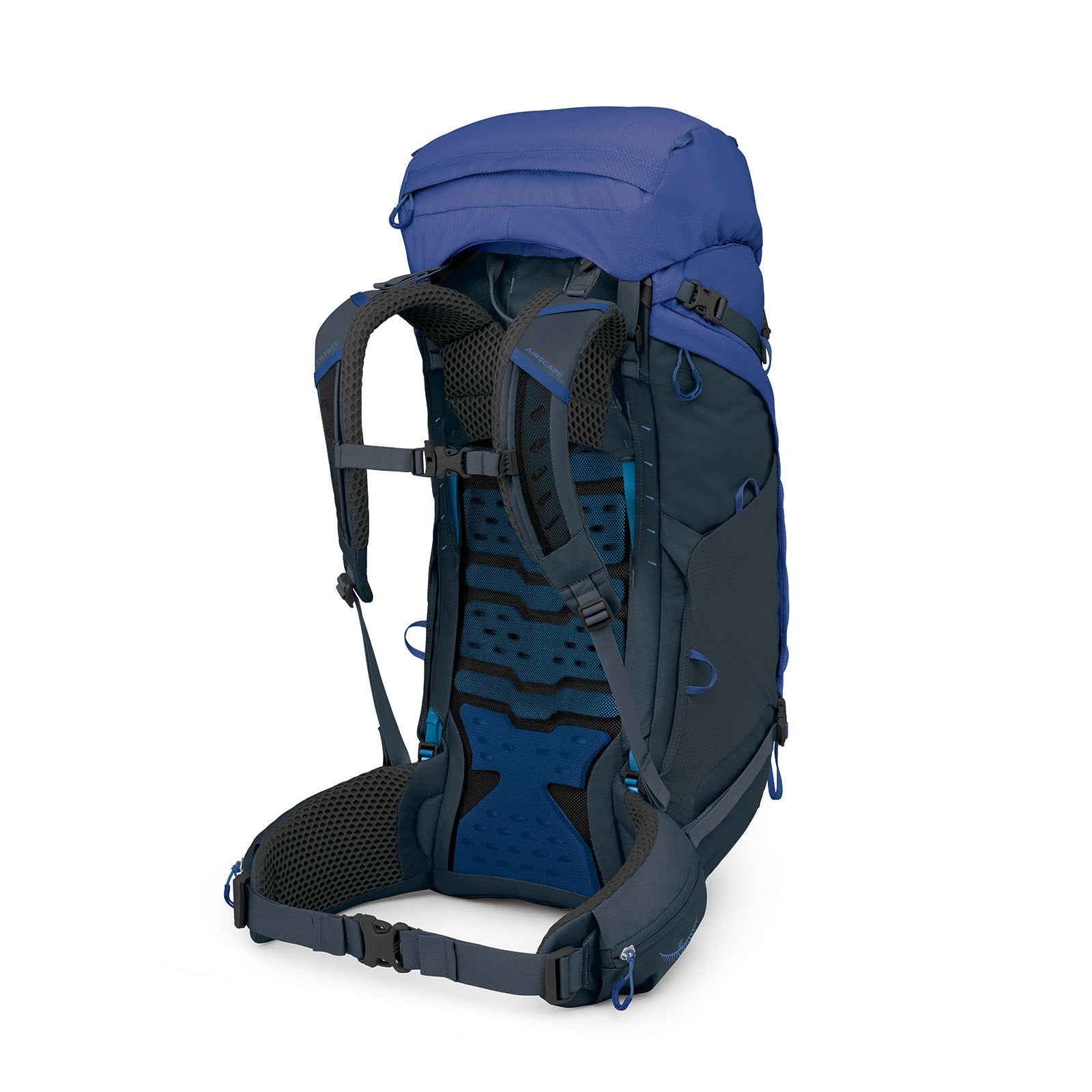 Osprey Kestrel LT 65 Backpacking Pack 65L in Rays Blue — angle view 3