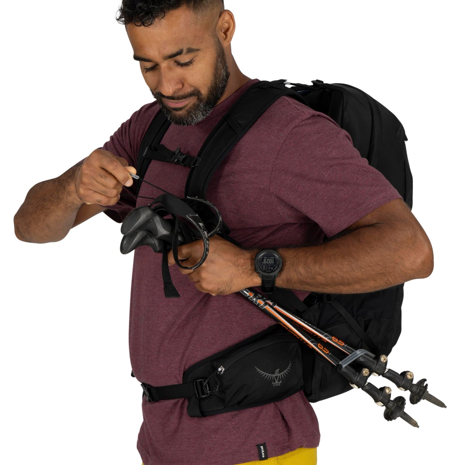 Osprey Talon 22 Hiking Backpack 22L in Black Coal Grey — detail view 2